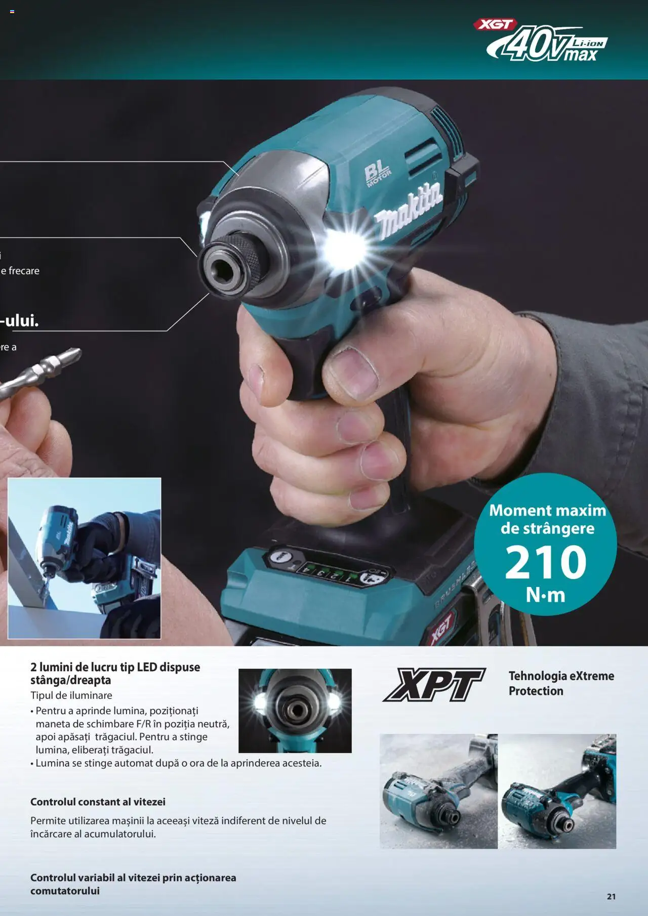 Makita catalog - Masini profesionale Makita XGT – valabil de la 20.06.2024 | Pagină: 21