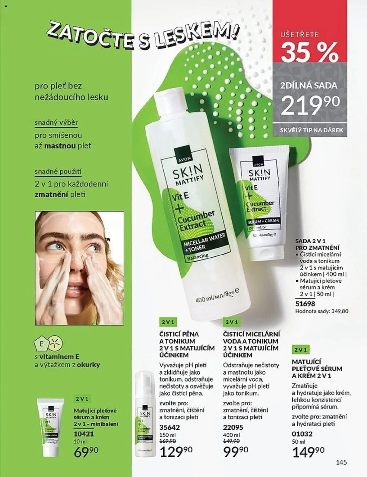 Avon katalog 12/2025 od 01.12.2025 | Strana: 145 | Produkty: Voda, Sérum, Krém, Okurky