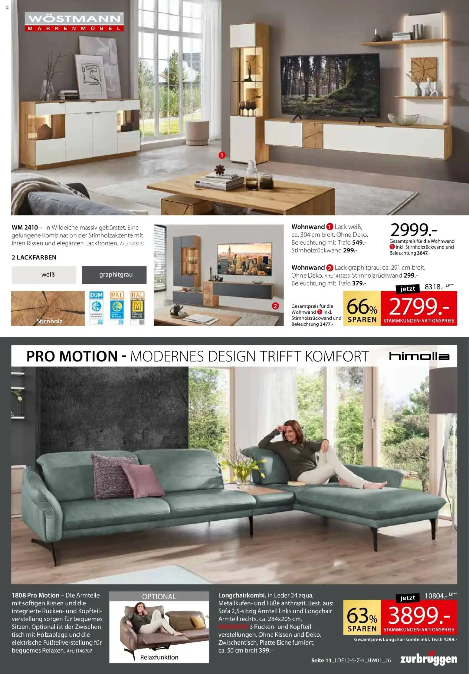 Zurbrüggen - Zurbrüggen: Ihr Einrichtungshaus der Extraklasse – gültig ab 18.01.2026 | Seite: 21 | Produkte: Wohnwand, Kissen, Sofa, Tisch