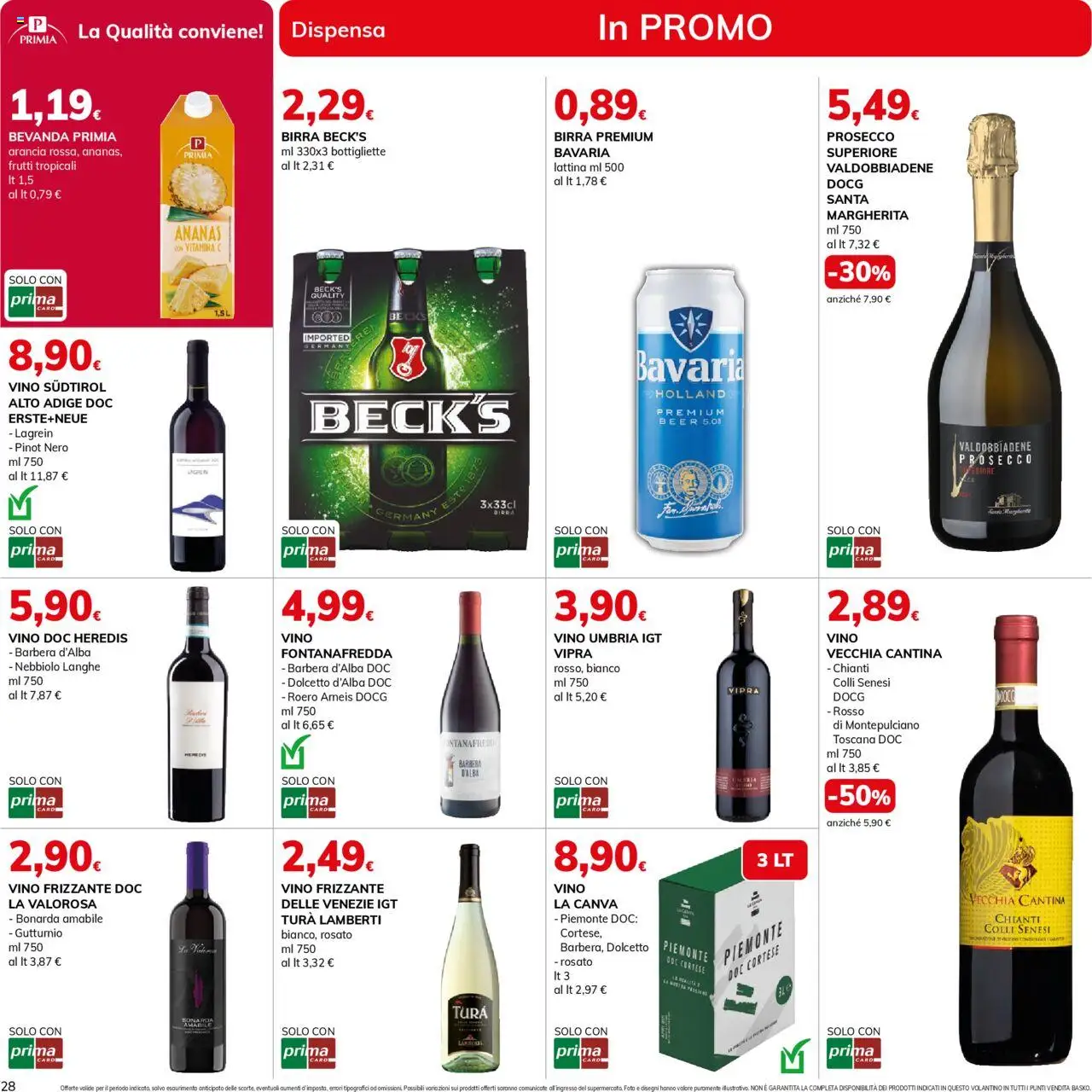 Volantino Basko del 30.09.2025 | Pagina: 28 | Prodotti: Prosecco, Vino, Ananas, Arancia
