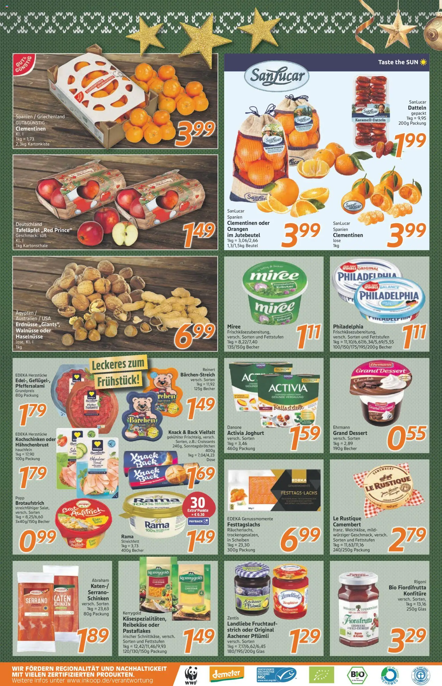 Inkoop Prospekt – gültig ab 01.12.2025 | Seite: 2 | Produkte: Activia, Erdnüsse, Salami, Schinken