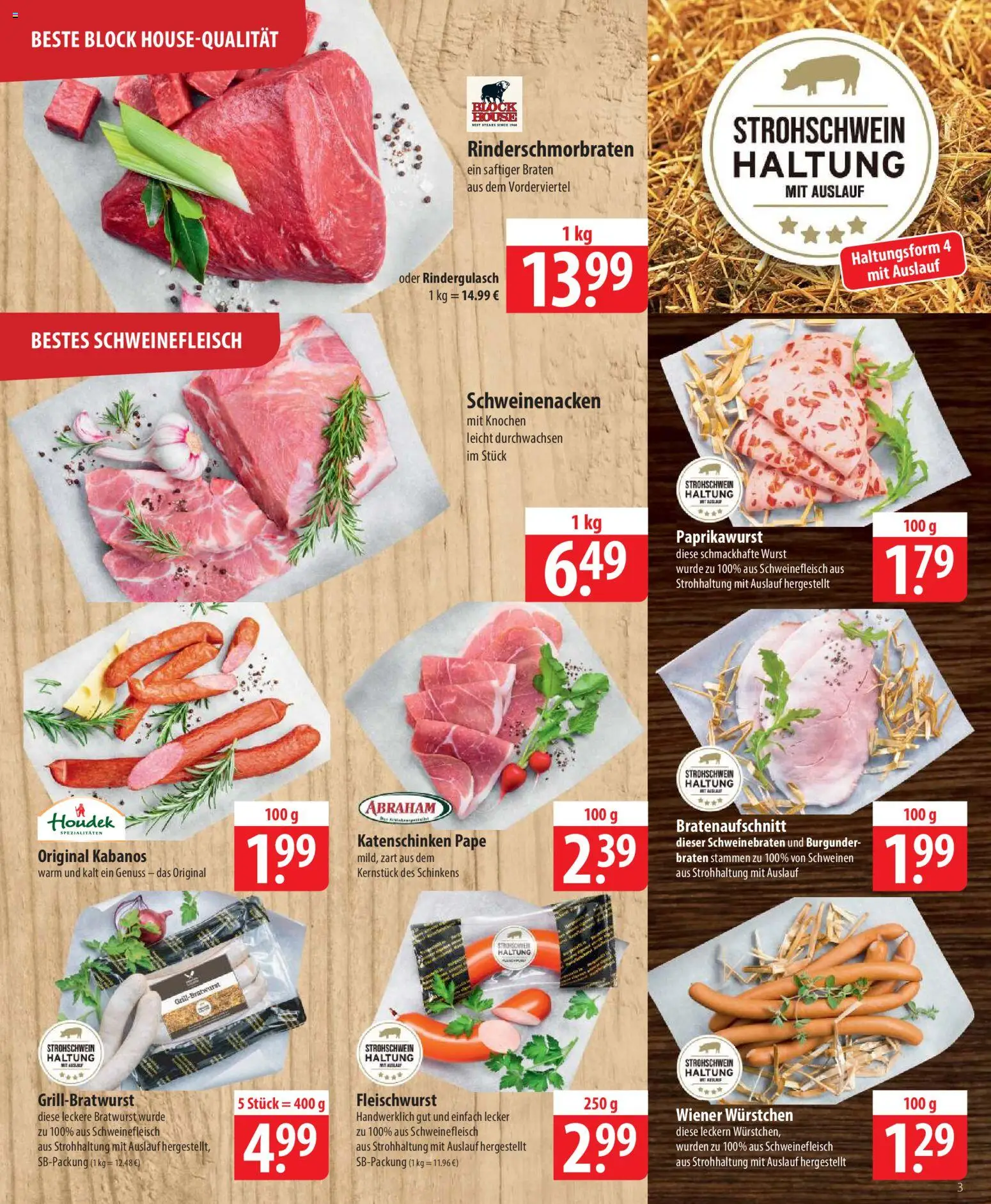 Famila Prospekt 	 – gültig ab 09.03.2026 | Seite: 3 | Produkte: Rindergulasch, Wiener wurstchen, Bratwurst, Schweinenacken