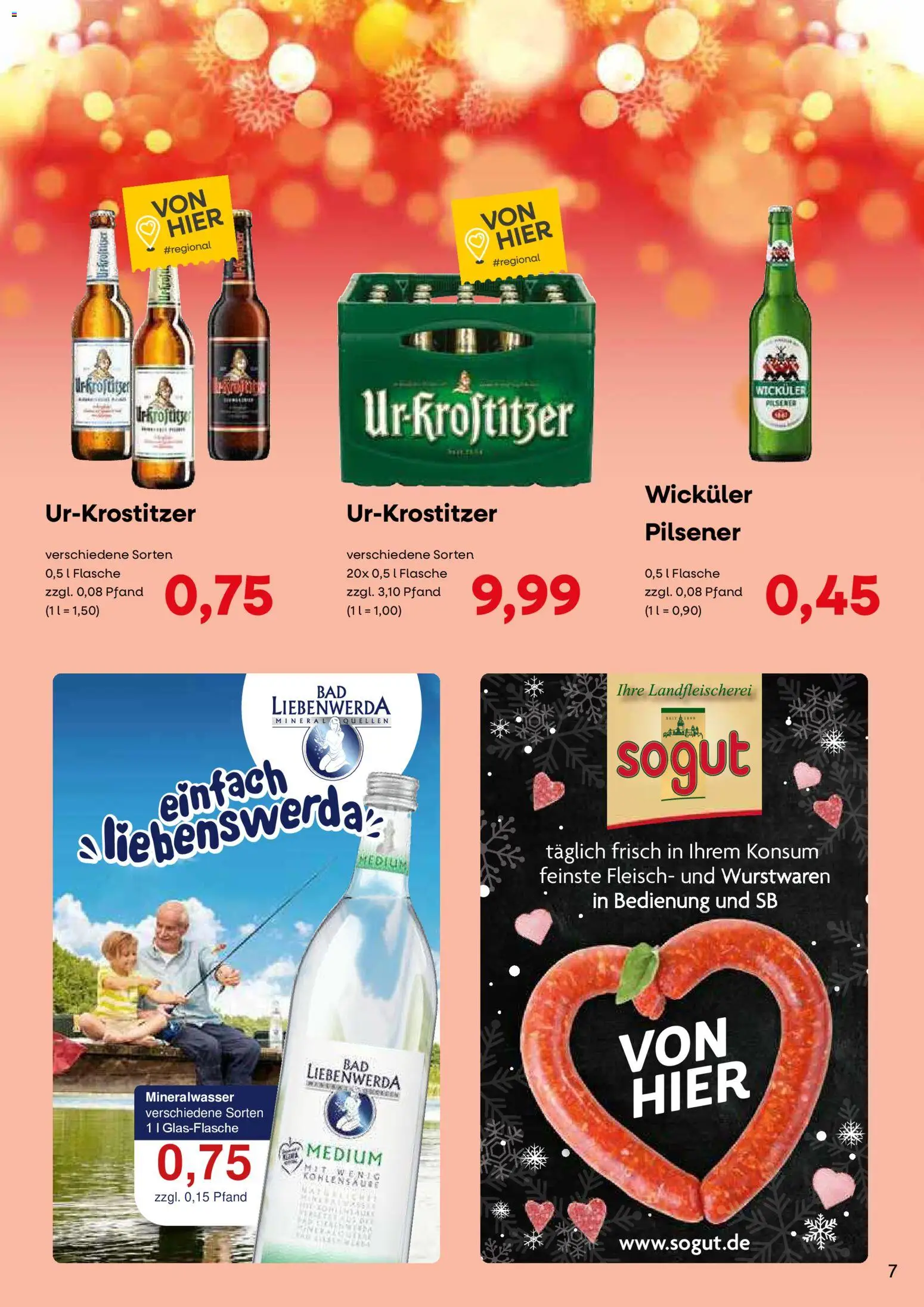 KONSUM Leipzig Kunden-journal – gültig ab 08.12.2025 | Seite: 7 | Produkte: Mineralwasser, Fleisch