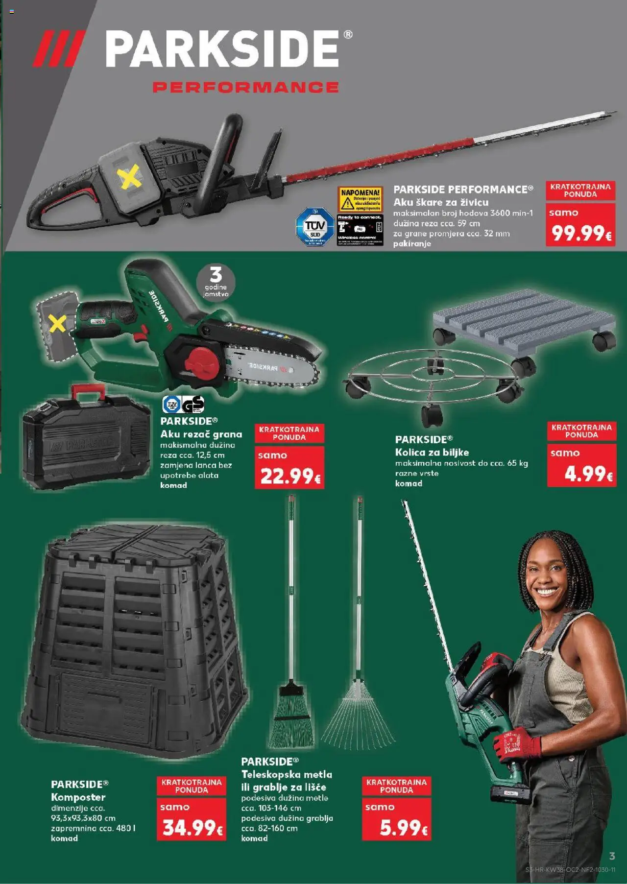 Kaufland katalog | vrijedi od 17.09.2025 | Stranica: 3 | Proizvodi: Kolica, Škare, Grablje, Parkside