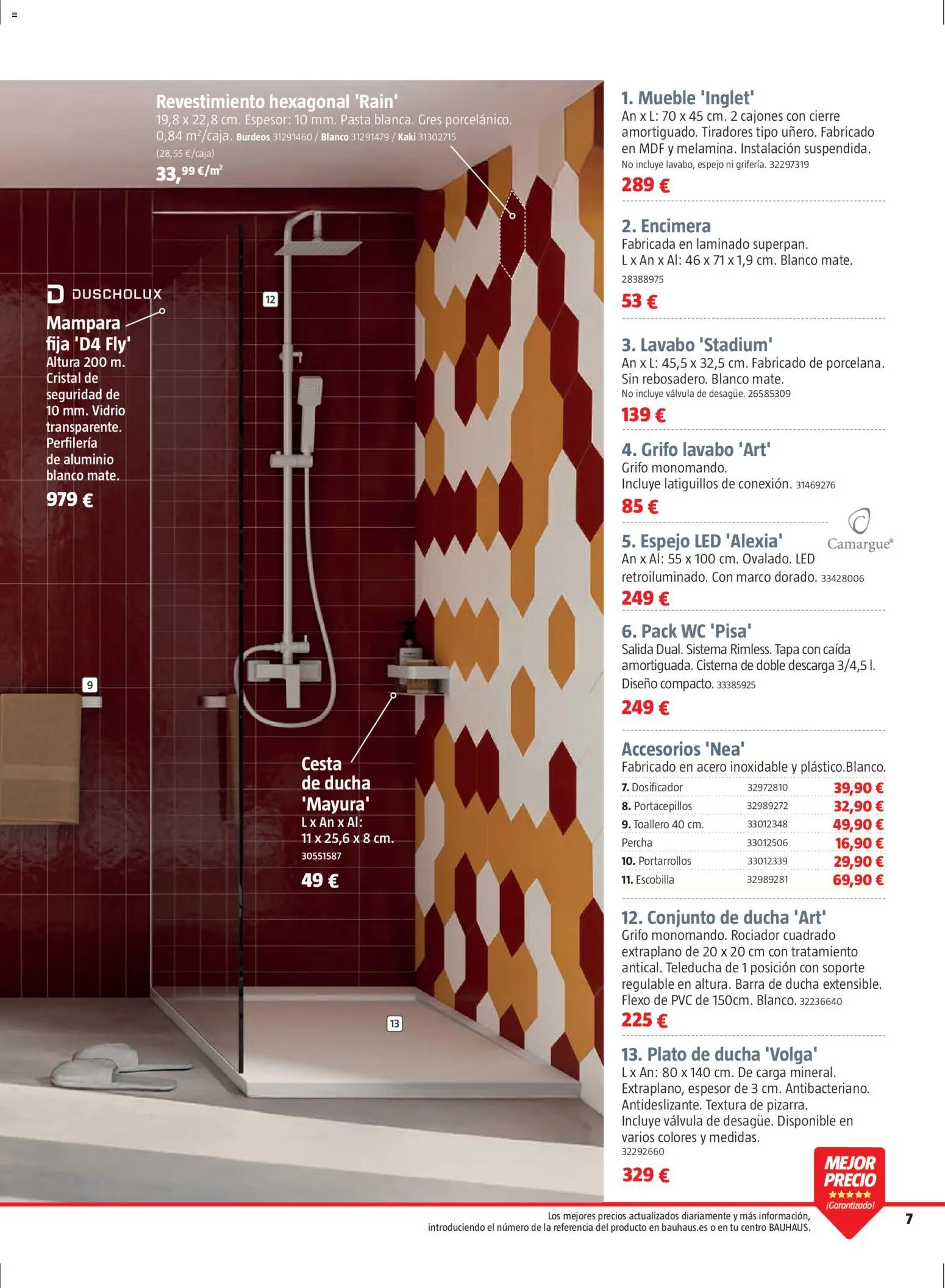 Bauhaus folleto Renueva │ válido desde el 02.03.2026 | Página: 7 | Productos: Toallero, Percha, Barra de ducha, Lavabo