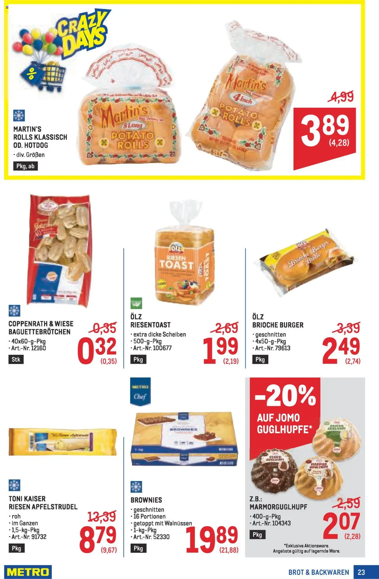 Metro angebote Profi gültig ab 16.10.2025 | Seite: 23 | Produkte: Brot