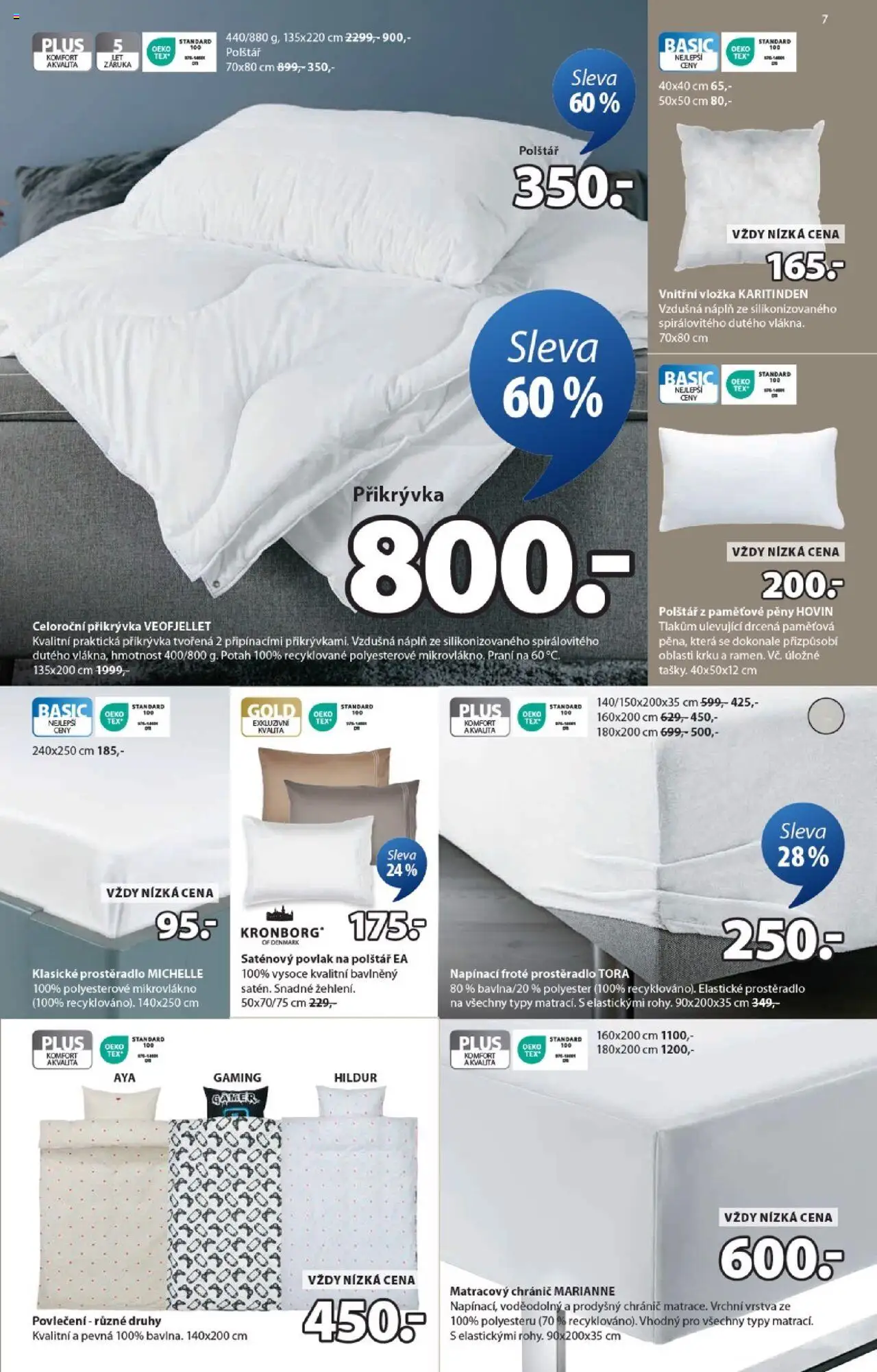JYSK leták od 13.08.2025 | Strana: 7 | Produkty: Povlečení, Polštář, Přikrývka, Prostěradlo
