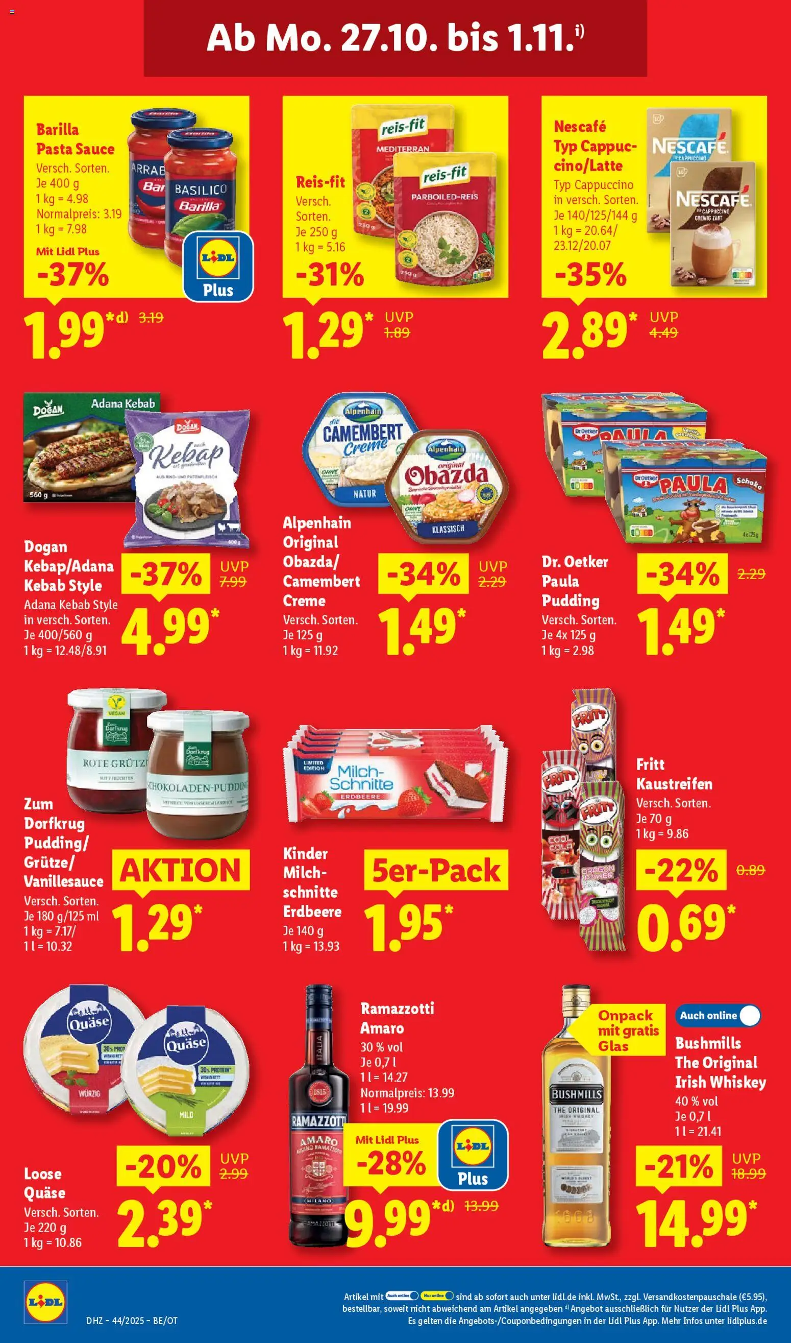 Lidl Prospekt Prenzlau – gültig ab 27.10.2025 | Seite: 26 | Produkte: Nescafe, Milch, Barilla, Pudding