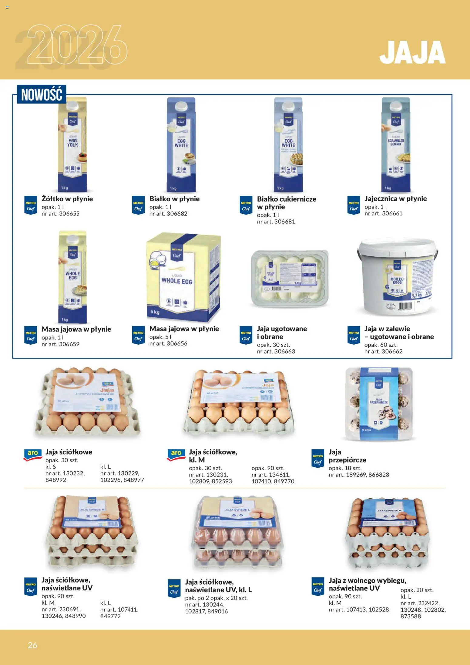 Makro gazetka - Produktów marek własnych dla profesjonalnej Gastronomii od 01.03.2026 | Strona: 26 | Produkty: Jaja
