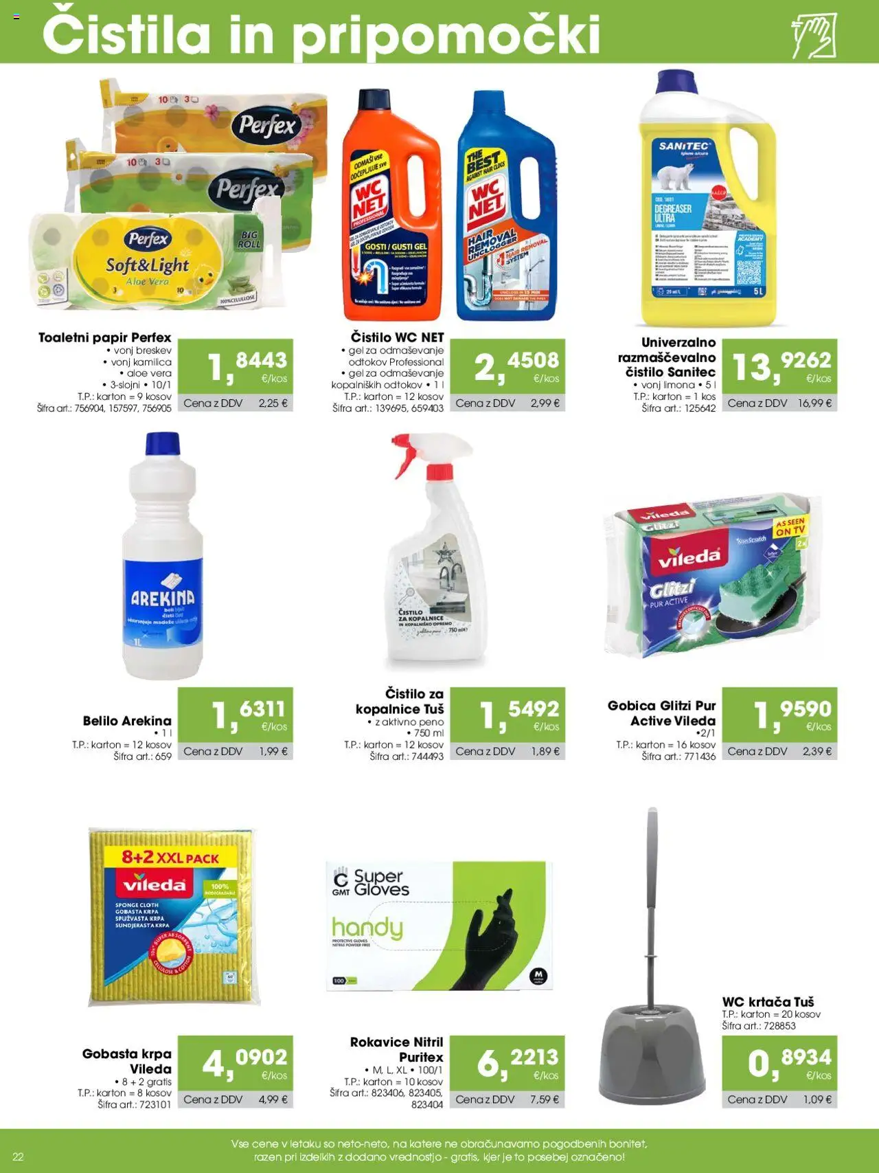 Novi Tuš katalog ponudbe – veljaven od 07.10.2025 | Stran: 22 | Izdelki: Tv, Toaletni papir, Krtaca, Rokavice