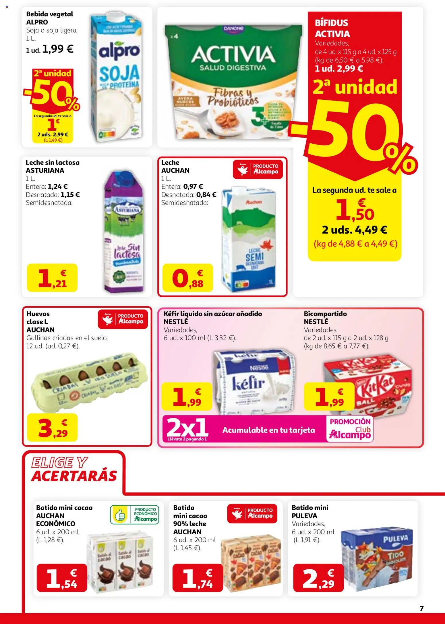 Alcampo - HP Catalán Activ´t a la Primavera │ válido desde el 12.03.2026 | Página: 7 | Productos: Leche sin lactosa, Leche, Té, Φρυγανιές σικάλεως