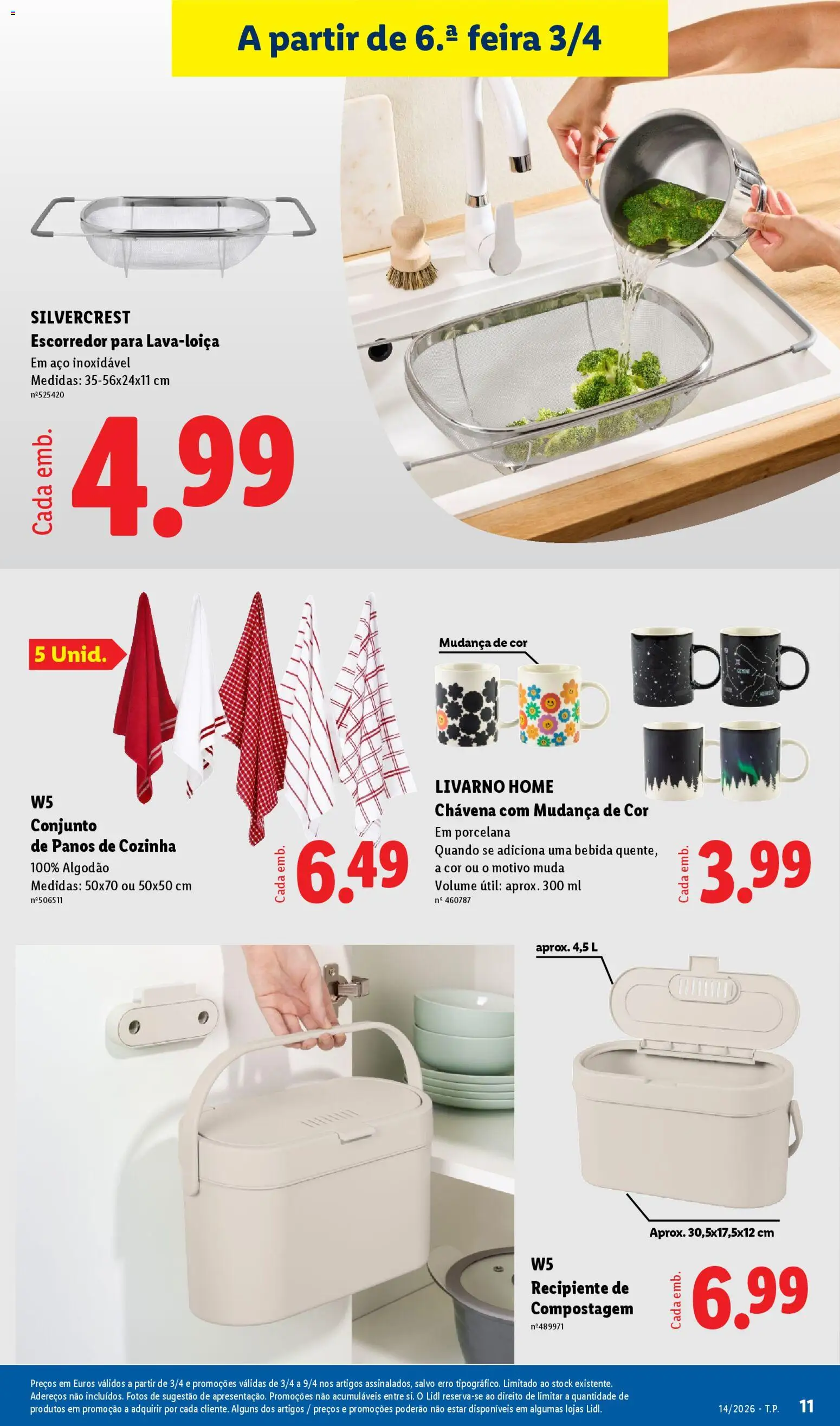 Lidl Novidades │ válido de 30.03.2026 | Página: 11 | Produtos: Escorredor, Algodão, Bebida