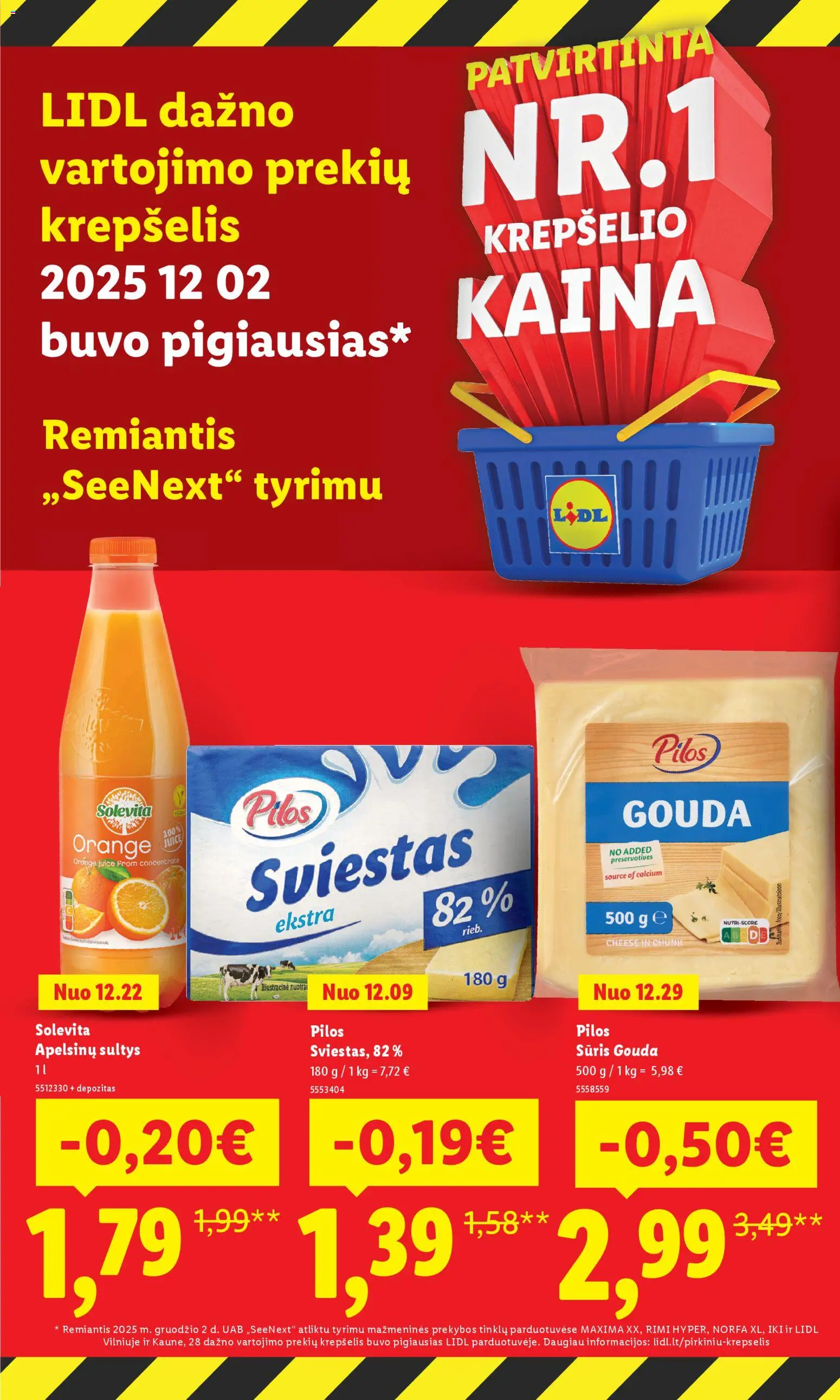 LIDL akcijos nuo 12.01.2026 | Puslapis: 6 | Prekių: Sūris, Sviestas, Sultys, Krepšelis
