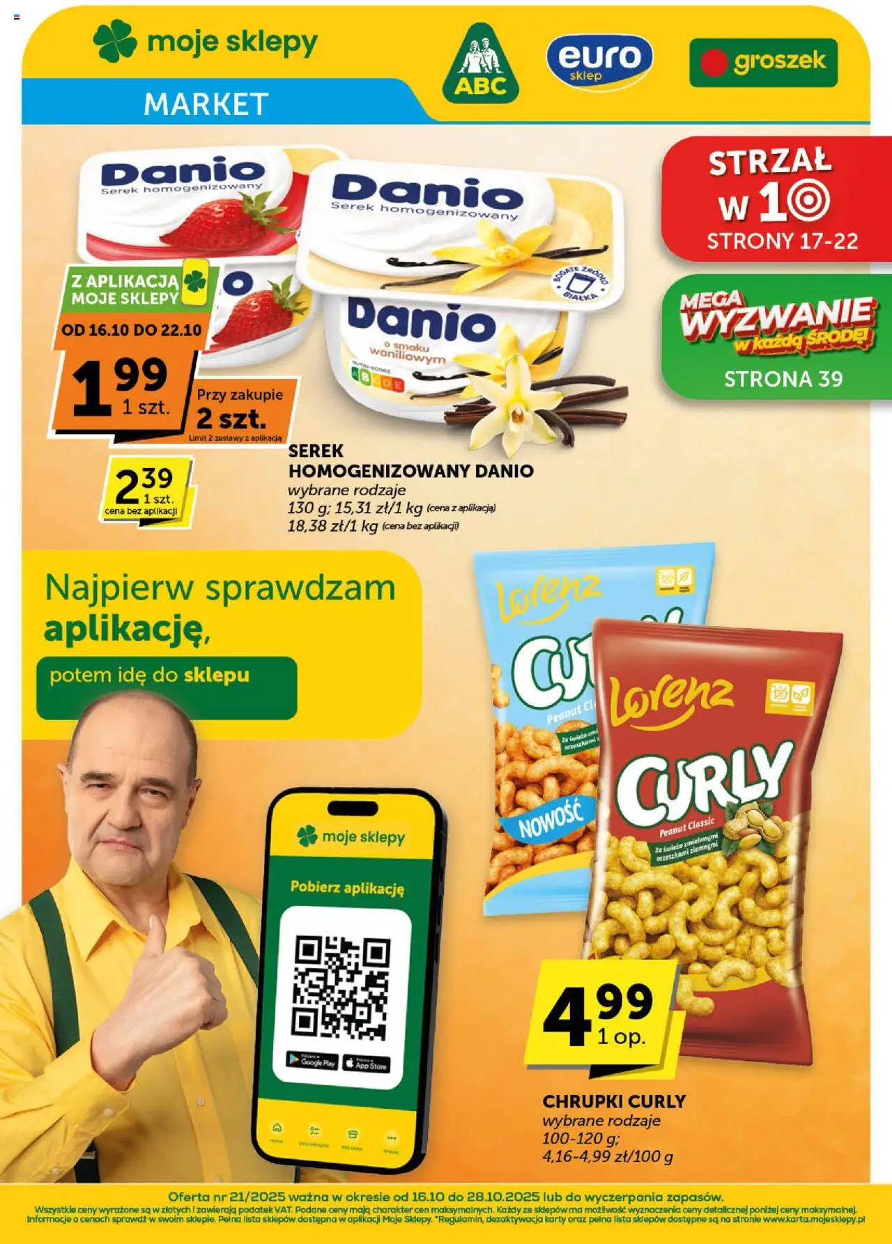 Euro Sklep Gazetka - Market od 16.10.2025 | Strona: 1 | Produkty: Groszek, Serek homogenizowany, Serek, Chrupki