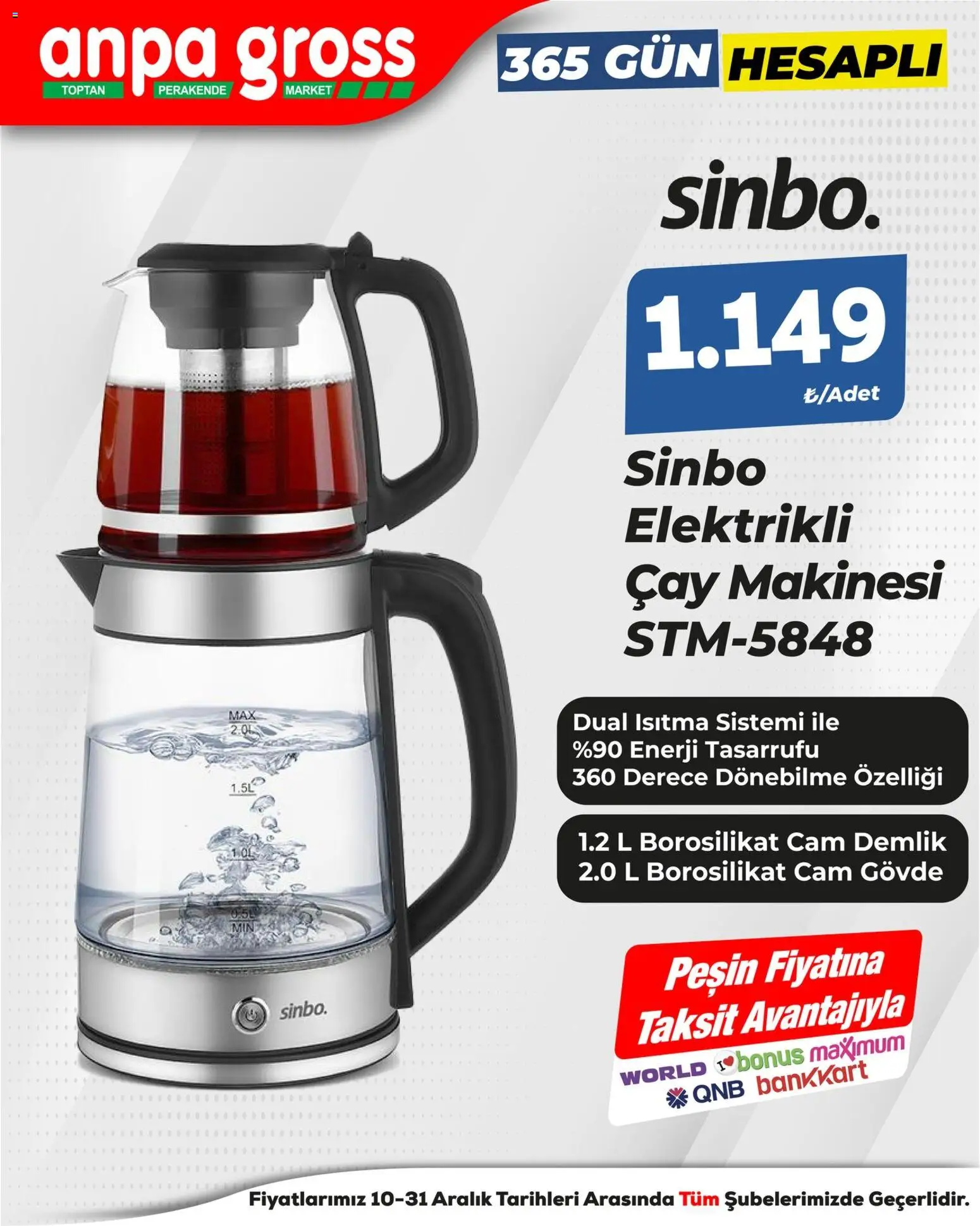 Anpa Gross İndirim - 10.12.2025 tarihinden itibaren geçerlidir | Sayfa: 2 | Ürünler: Çay makinesi, Çay, Demlik