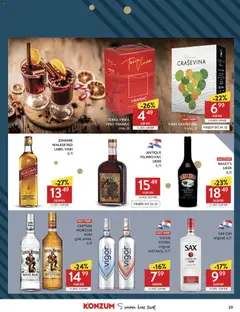 Konzum HR Akciós újság - amely érvényes a következő dátumtól: 10.12.2025 | Oldal: 29 | Termékek: Rum, Captain morgan, Gin, Vodka