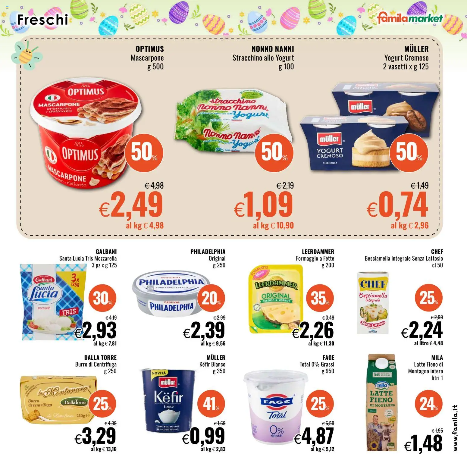 Volantino Famila del 26.03.2026 | Pagina: 13 | Prodotti: Yogurt, Mozzarella, Stracchino, Mascarpone