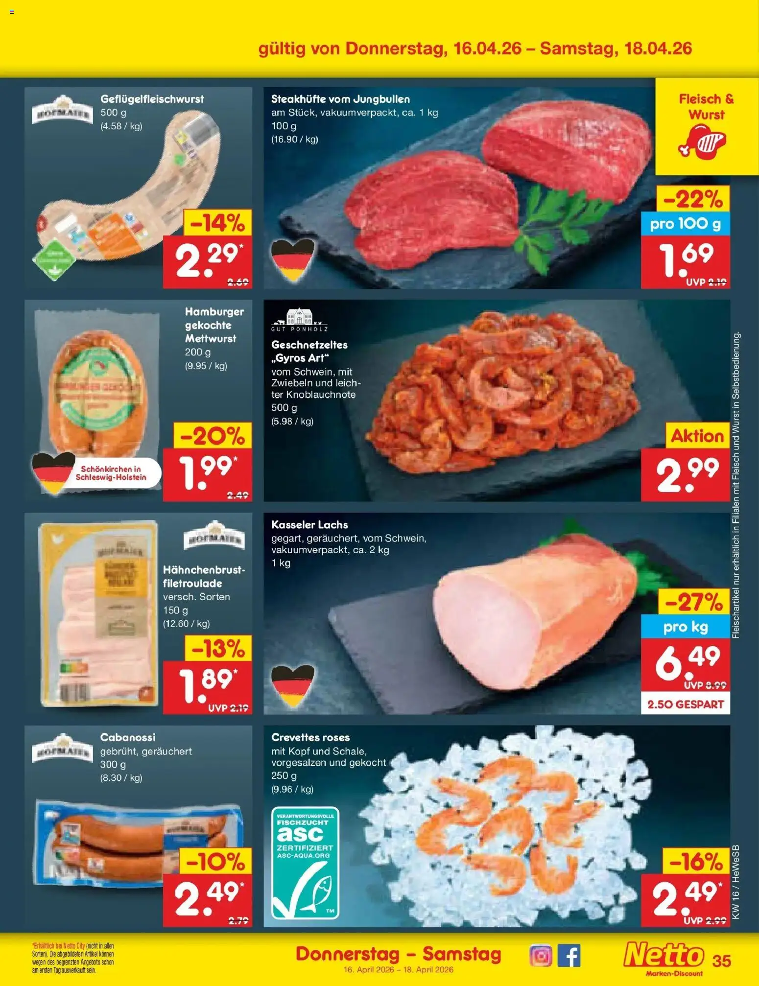 Netto Marken-Discount Prospekt Hamburg	 – gültig ab 13.04.2026 | Seite: 47 | Produkte: Lachs, Zwiebeln, Fleisch, Hahnchenbrust