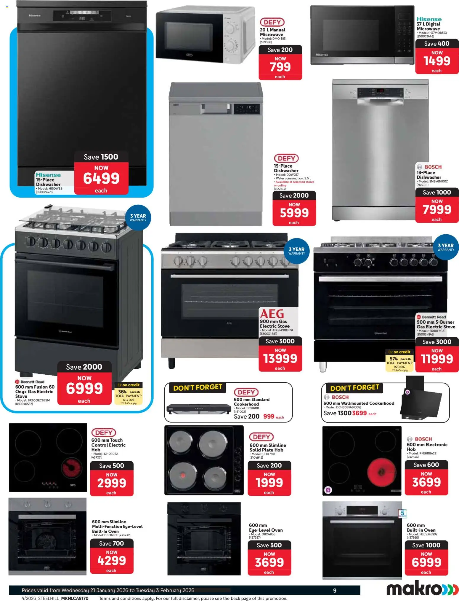 New Makro catalogue – valid from 21.01.2026 | Page: 9 | Products: Hob, Dishwasher, Plate, Water