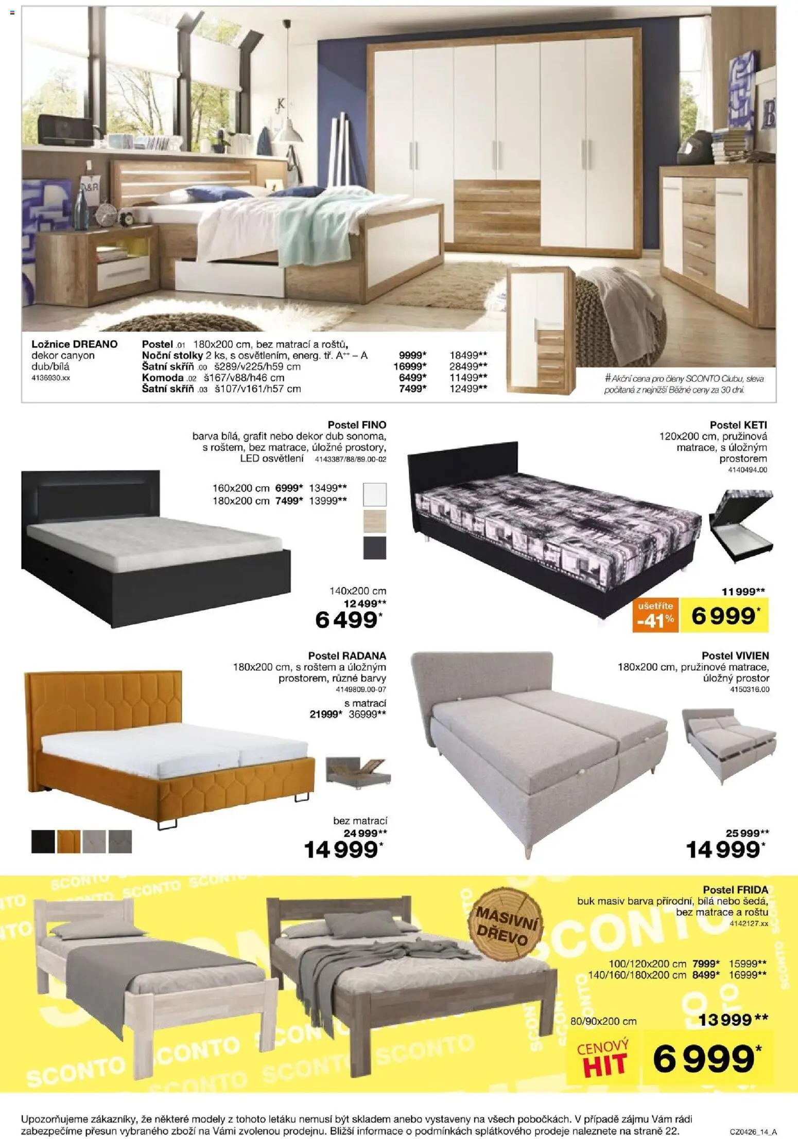 Sconto nábytek leták od 04.03.2026 | Strana: 14 | Produkty: Matrace, Šatní skříň, Barvy, Skříň