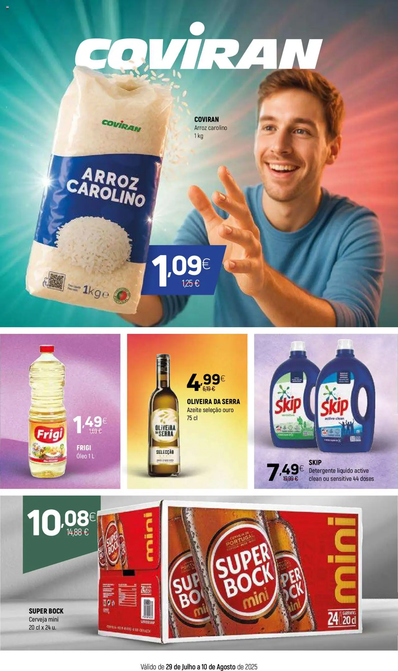 Coviran folheto │ válido de 29.07.2025 | Página: 1 | Produtos: Azeite, Super bock, Detergente, Cerveja