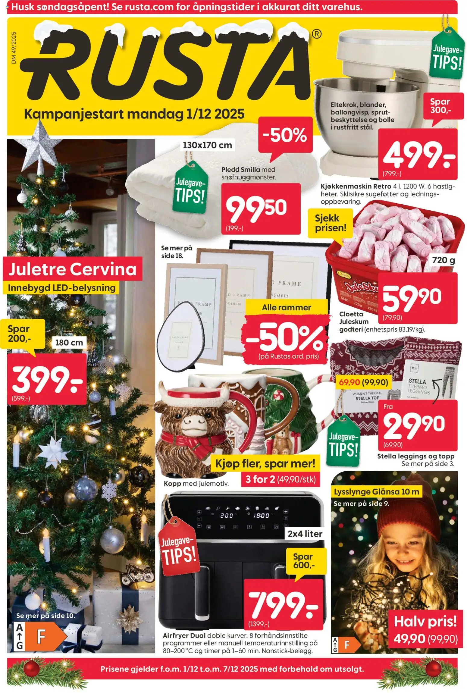 {H1} | Side: 1 | Produkter: Leggings, Піна монтажна, Pledd, Kjøkkenmaskin