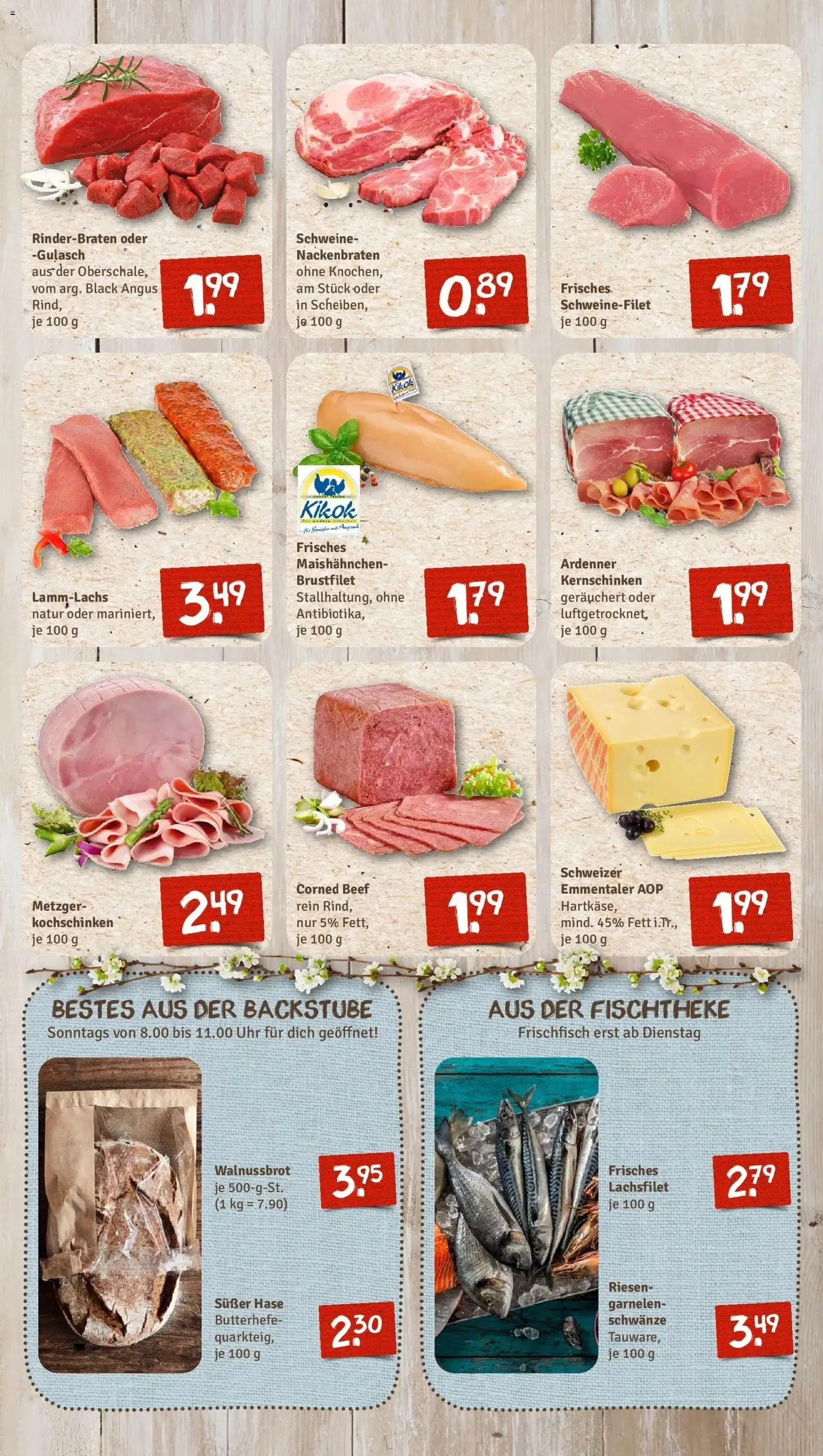 Rewe Prospekt Kaarst	 – gültig ab 30.03.2026 | Seite: 11 | Produkte: Garnelen, Schweinefilet, Gulasch, Uhr