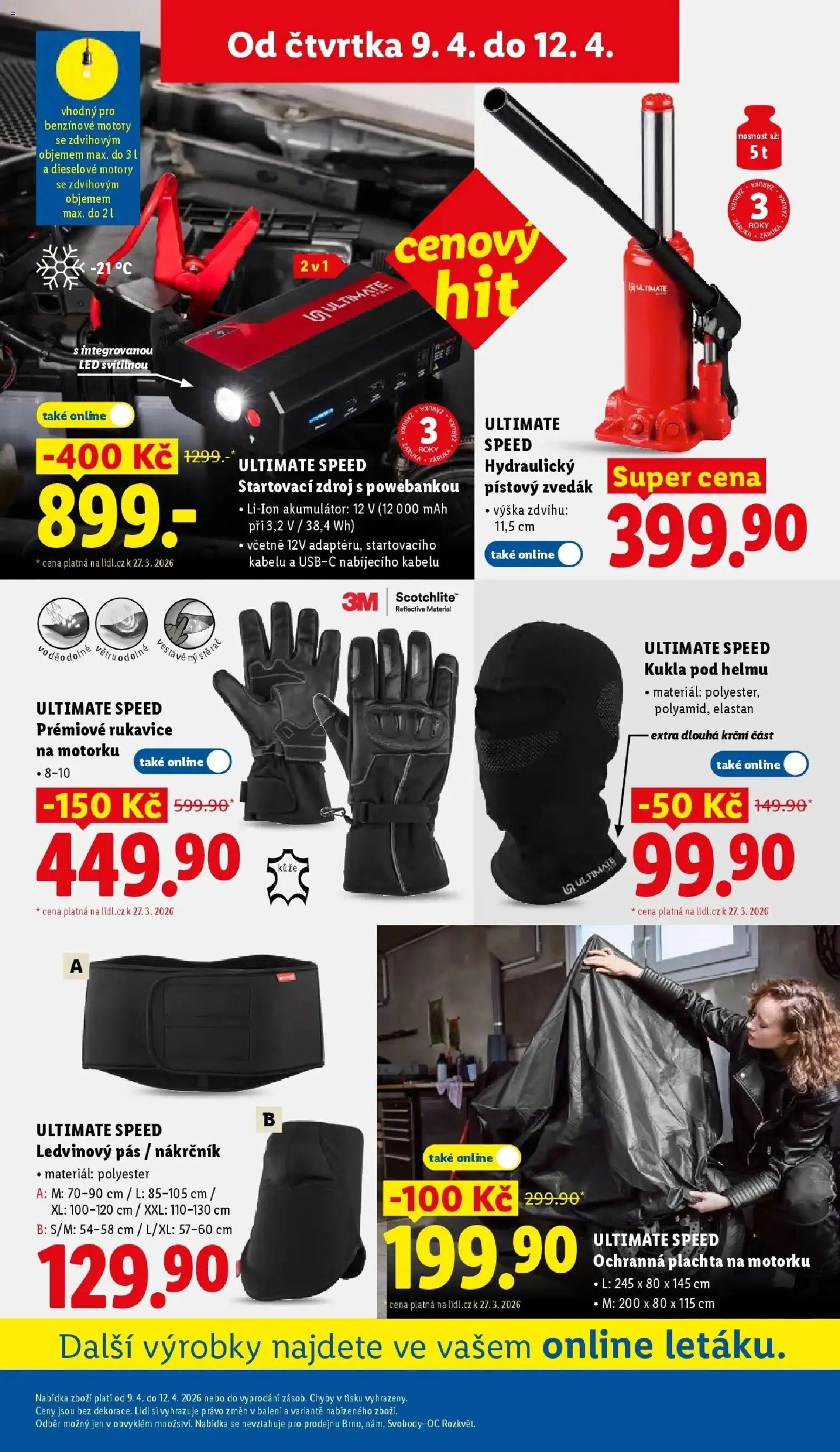 Lidl aktuální leták od 09.04.2026 | Strana: 35 | Produkty: Rukavice, Ledvinový pás, Ultimate Speed, Plachta