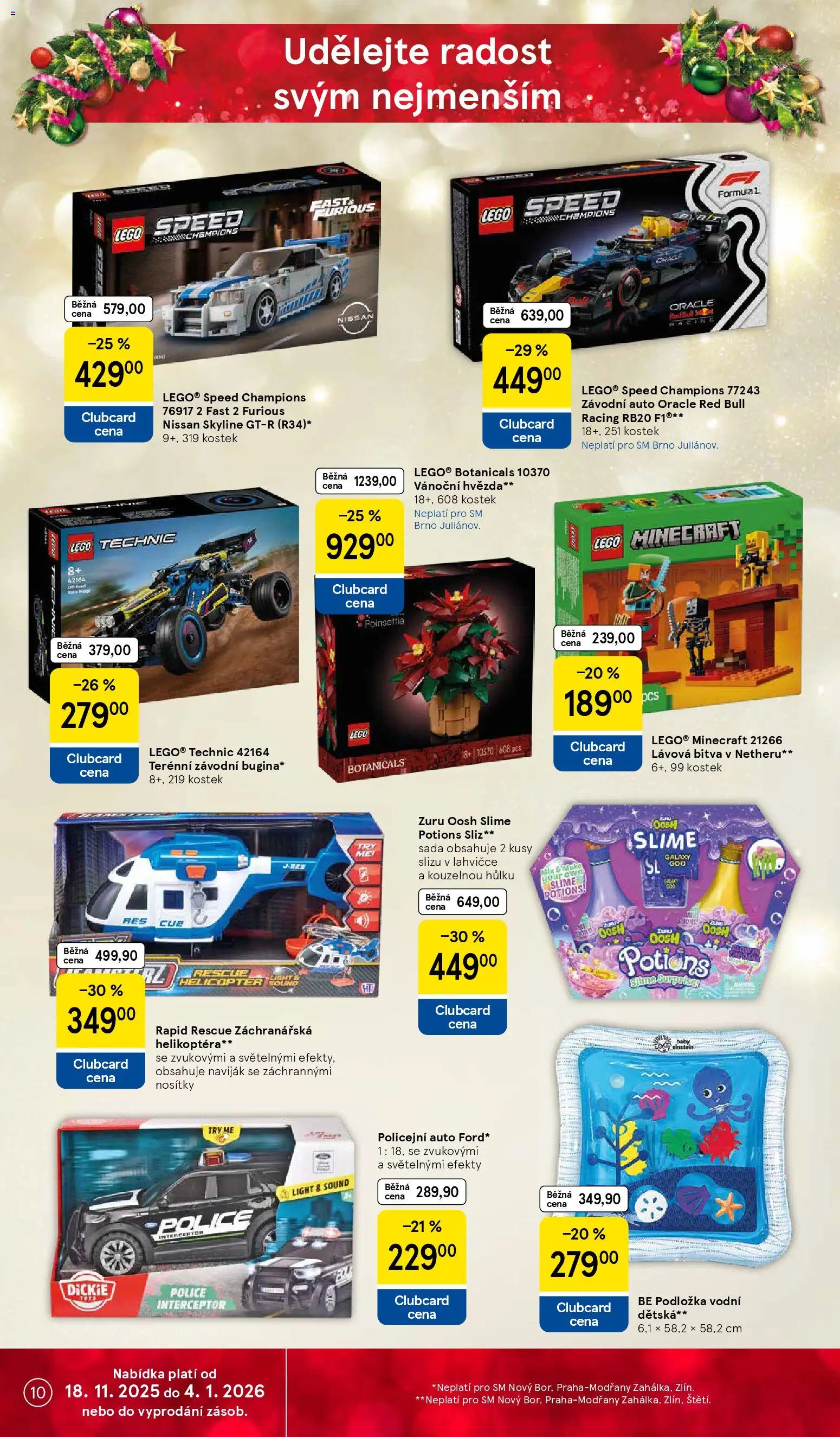 Tesco Black Friday od 19.11.2025 | Strana: 10 | Produkty: LEGO, Naviják, Red Bull, Police