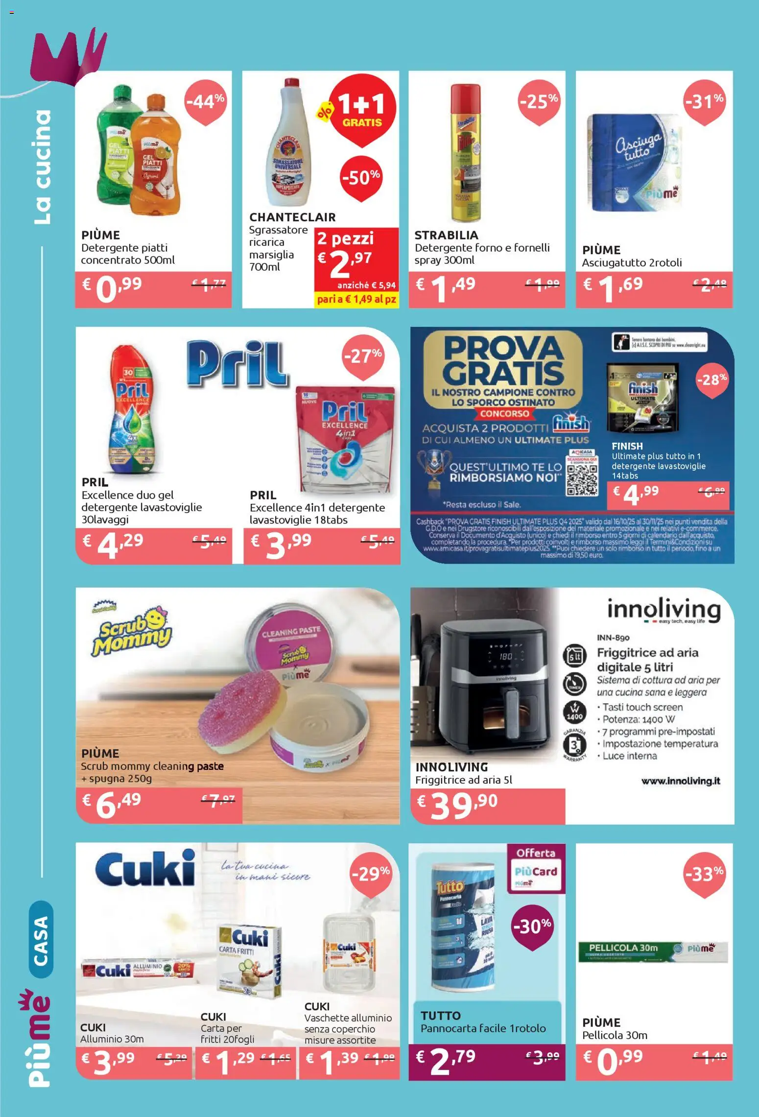 Volantino IperSoap del 17.11.2025 | Pagina: 6 | Prodotti: Spugna, Friggitrice ad aria, Lavastoviglie, Fornelli