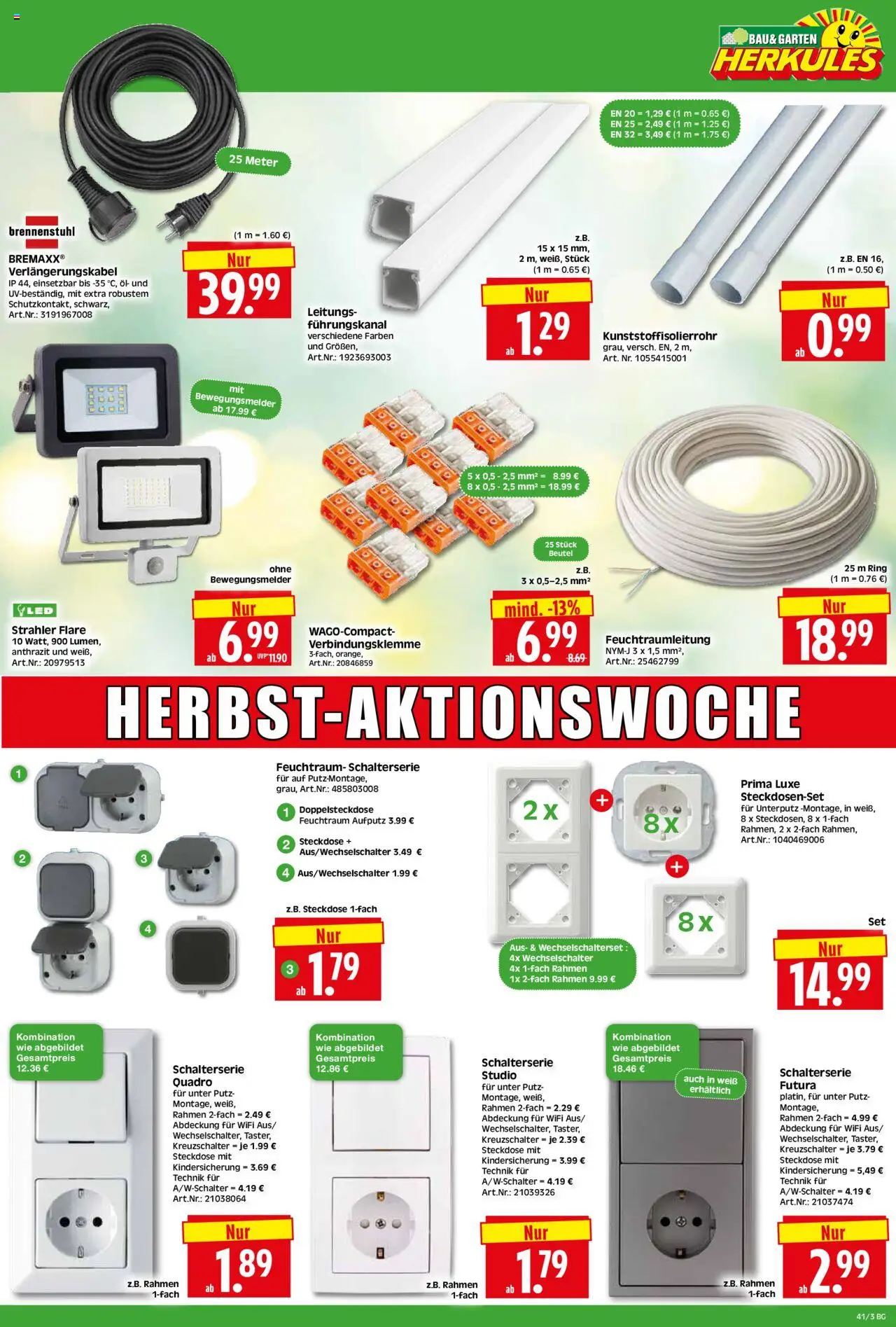 HERKULES Bau & Garten – gültig ab 06.10.2025 | Seite: 3 | Produkte: Öl, Steckdose