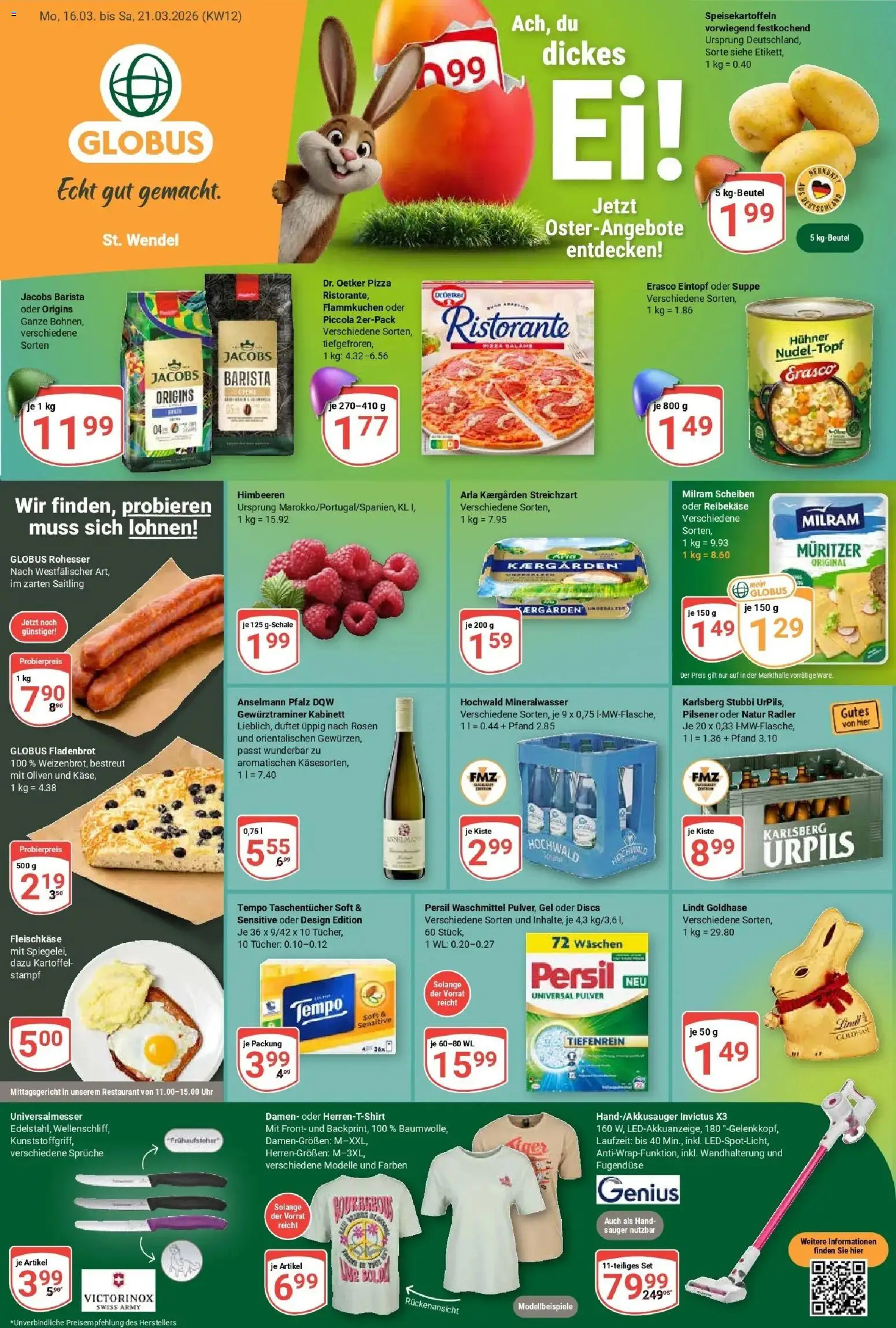 Globus prospekt St. Wendel	 – gültig ab 15.03.2026 | Seite: 1 | Produkte: Himbeeren, Ristorante, Radler, Persil