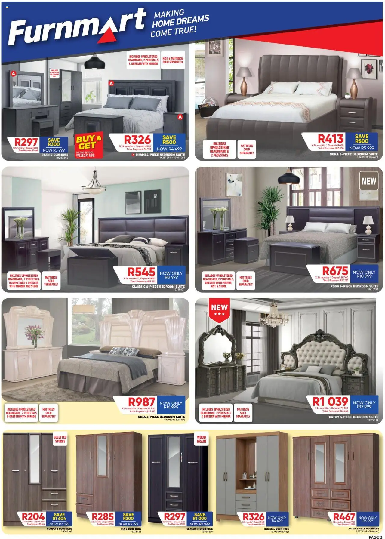 Furnmart Specials │ valid from 11.08.2025 | Page: 3 | Products: Headboard, Blanket, Mirror, Cream