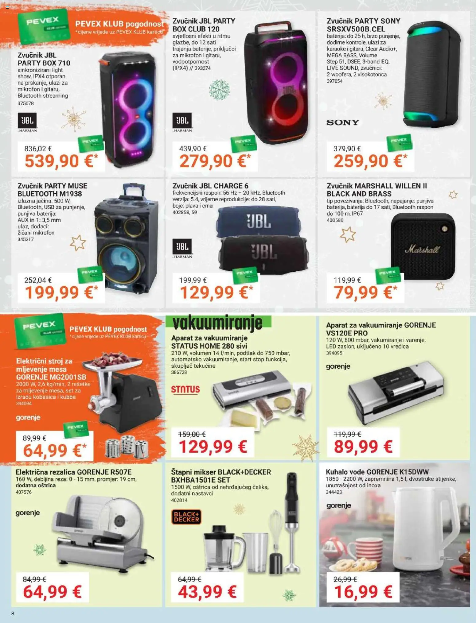 Pevex katalog | vrijedi od 27.11.2025 | Stranica: 8 | Proizvodi: Kuhalo vode, Mikser, Štapni mikser, Baterija