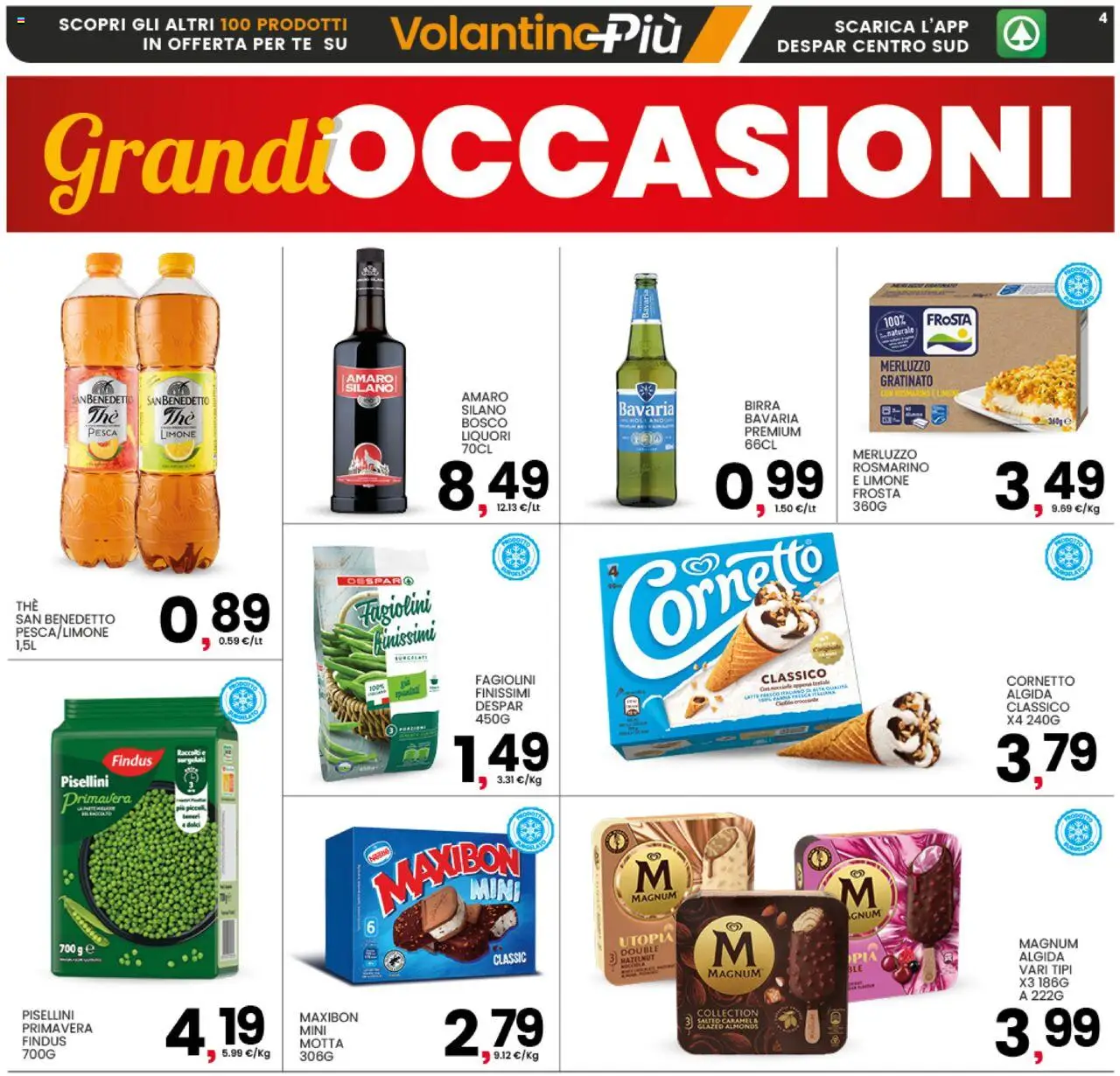 Volantino Interspar del 15.09.2025 | Pagina: 4 | Prodotti: Merluzzo, Limone, Pesca, Amaro