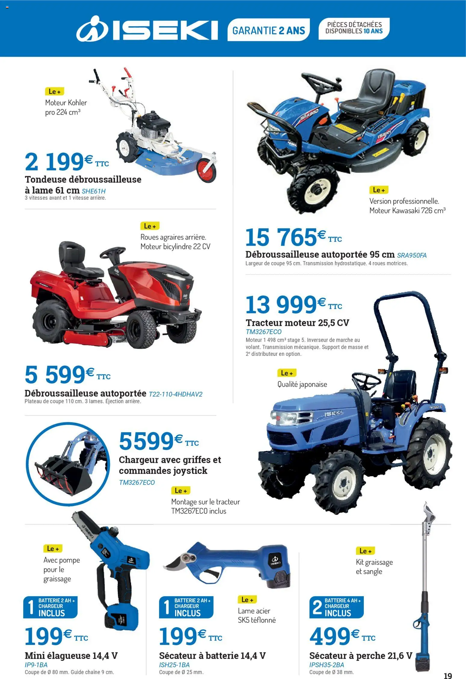 {H1} | Page: 19 | Produits: Plateau, Débroussailleuse, Sécateur, Batterie