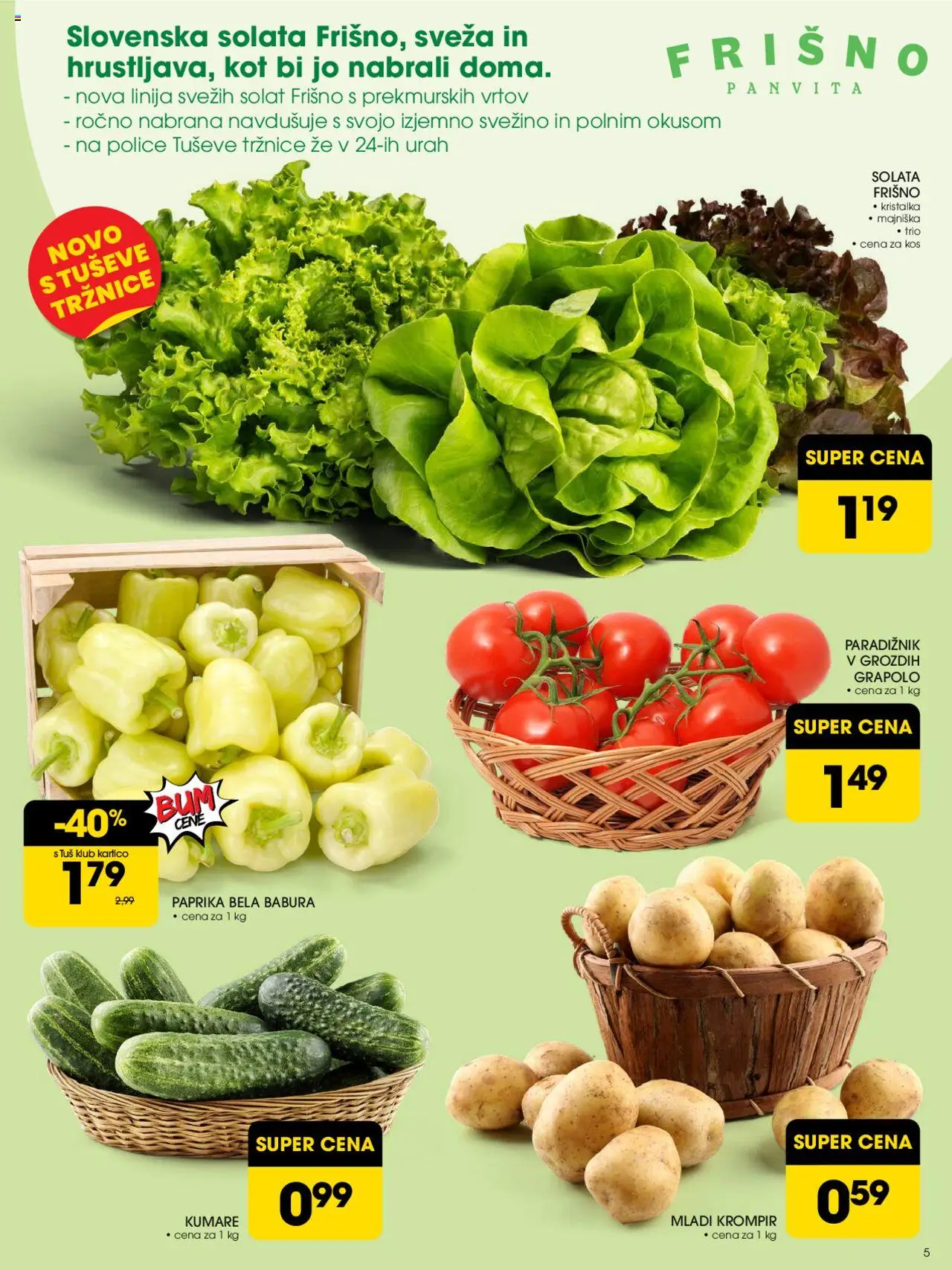 Tuš katalog │ velja od 18.06.2025 | Stran: 5 | Izdelki: Paprika, Paradiznik, Solata, Krompir