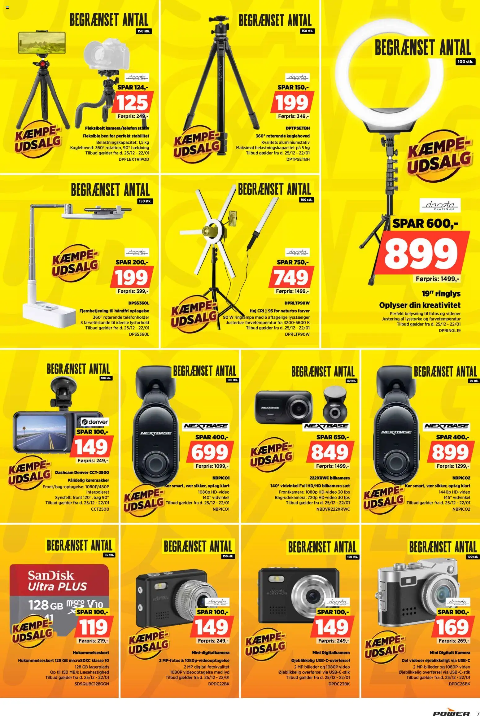 Power tilbudsavis – gyldig fra 16.01.2026 | Side: 7 | Produkter: Lyd, Video, Hukommelseskort, Kamera