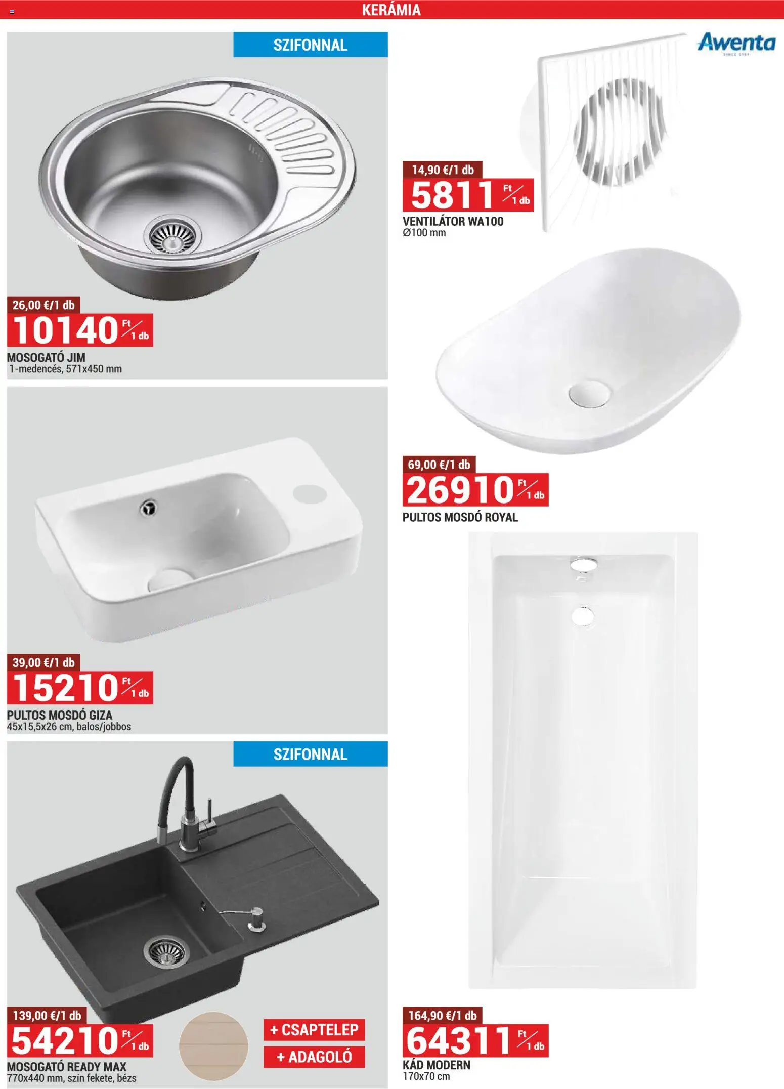 Merkury Market akciós ujság - amely érvényes a következő dátumtól: 01.02.2026 | Oldal: 28 | Termékek: Csaptelep, Ventilátor, Mosdó