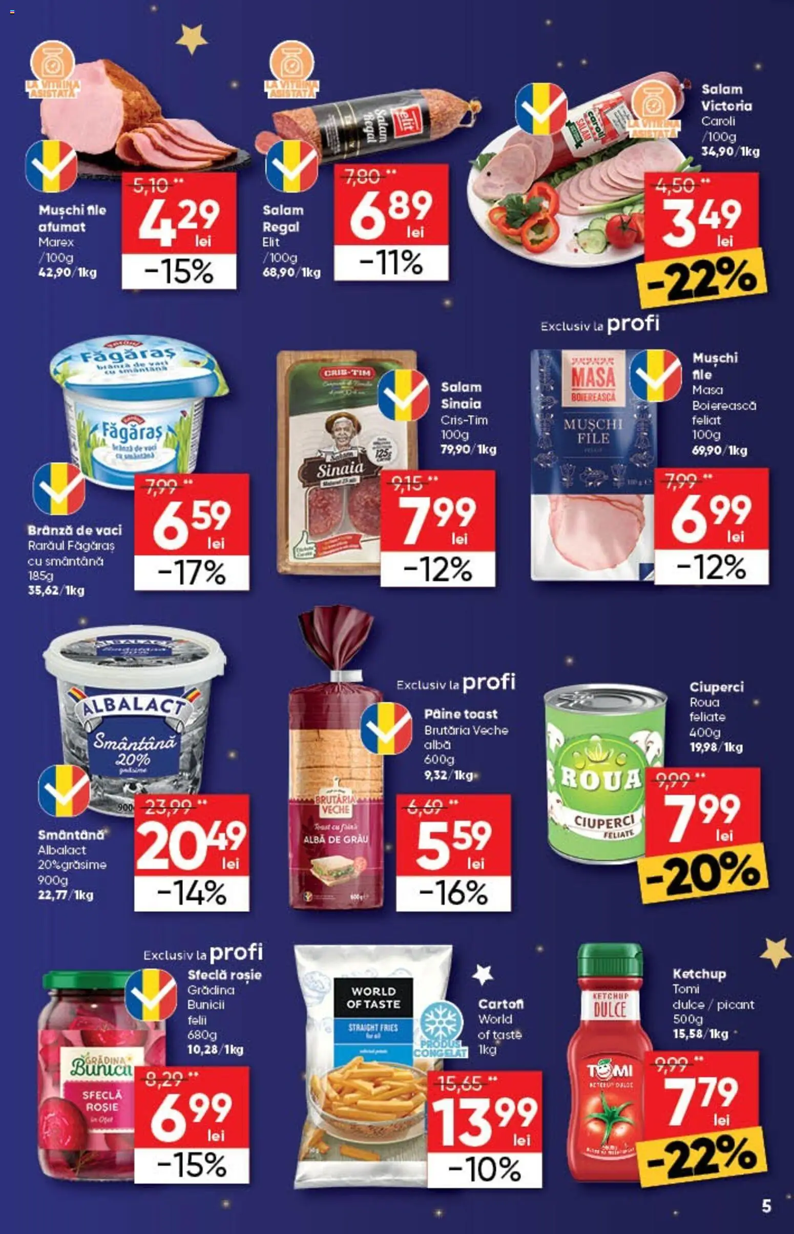 Noul catalog Profi – valabil de la 26.12.2025 | Pagină: 5 | Produse: Masă, Ciuperci, Pâine, Salam