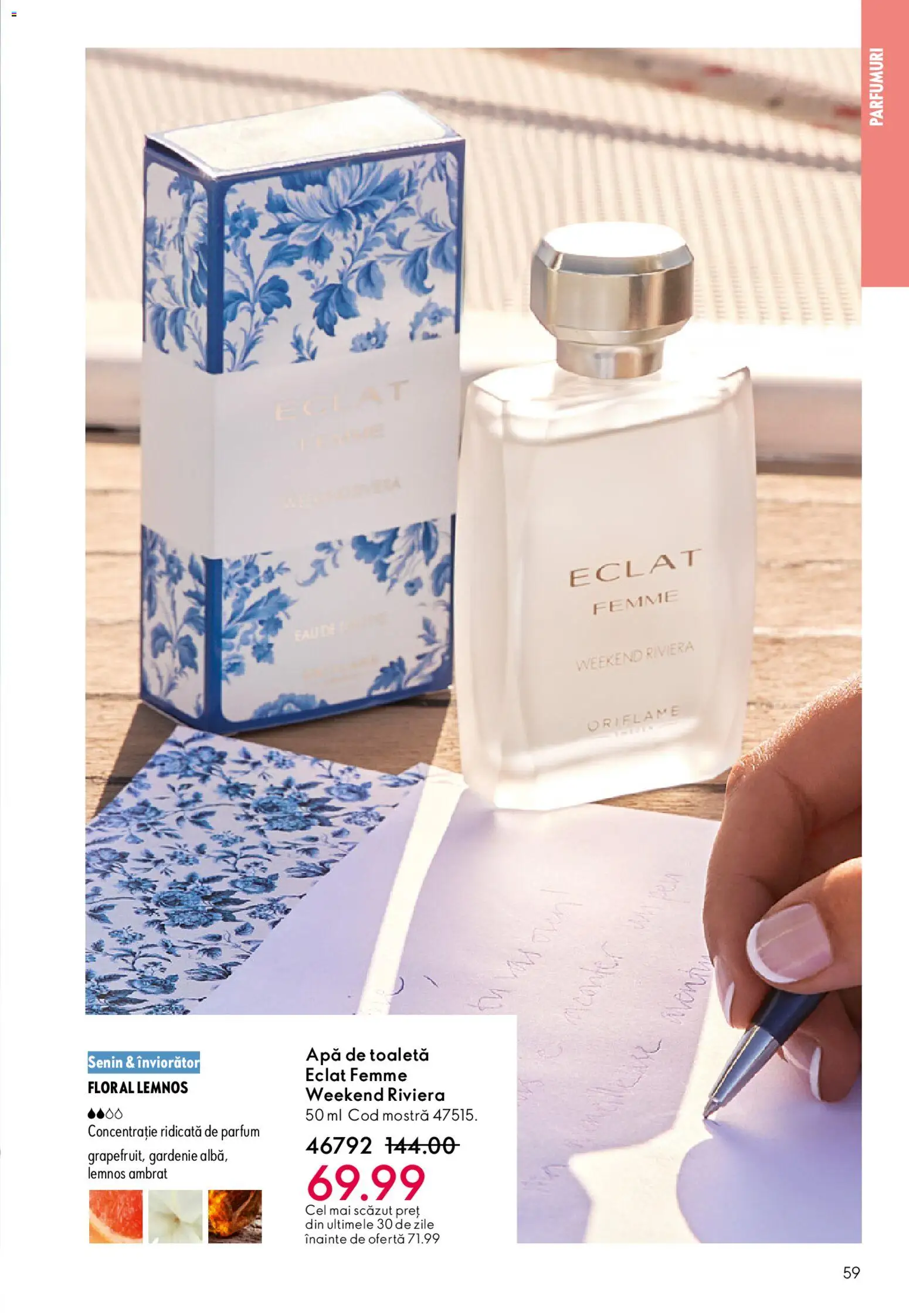 Noul catalog Oriflame – valabil de la 25.03.2026 | Pagină: 59 | Produse: Toaletă, Parfum, Apă de toaletă, Apă