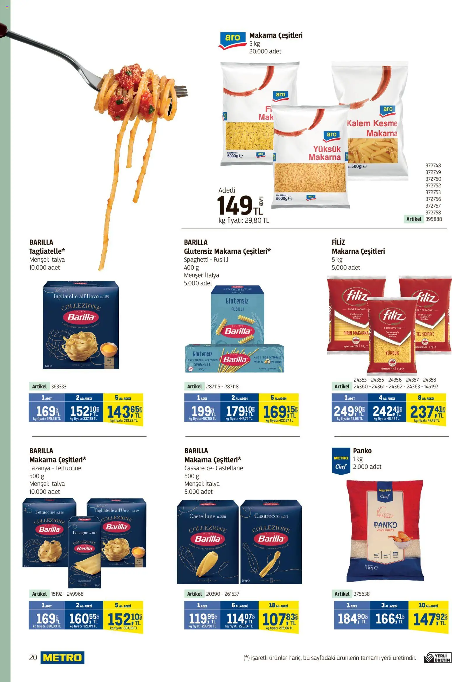 Metro - Kafeler & Pastaneler Kataloğu - 01.04.2026 tarihinden itibaren geçerlidir | Sayfa: 20