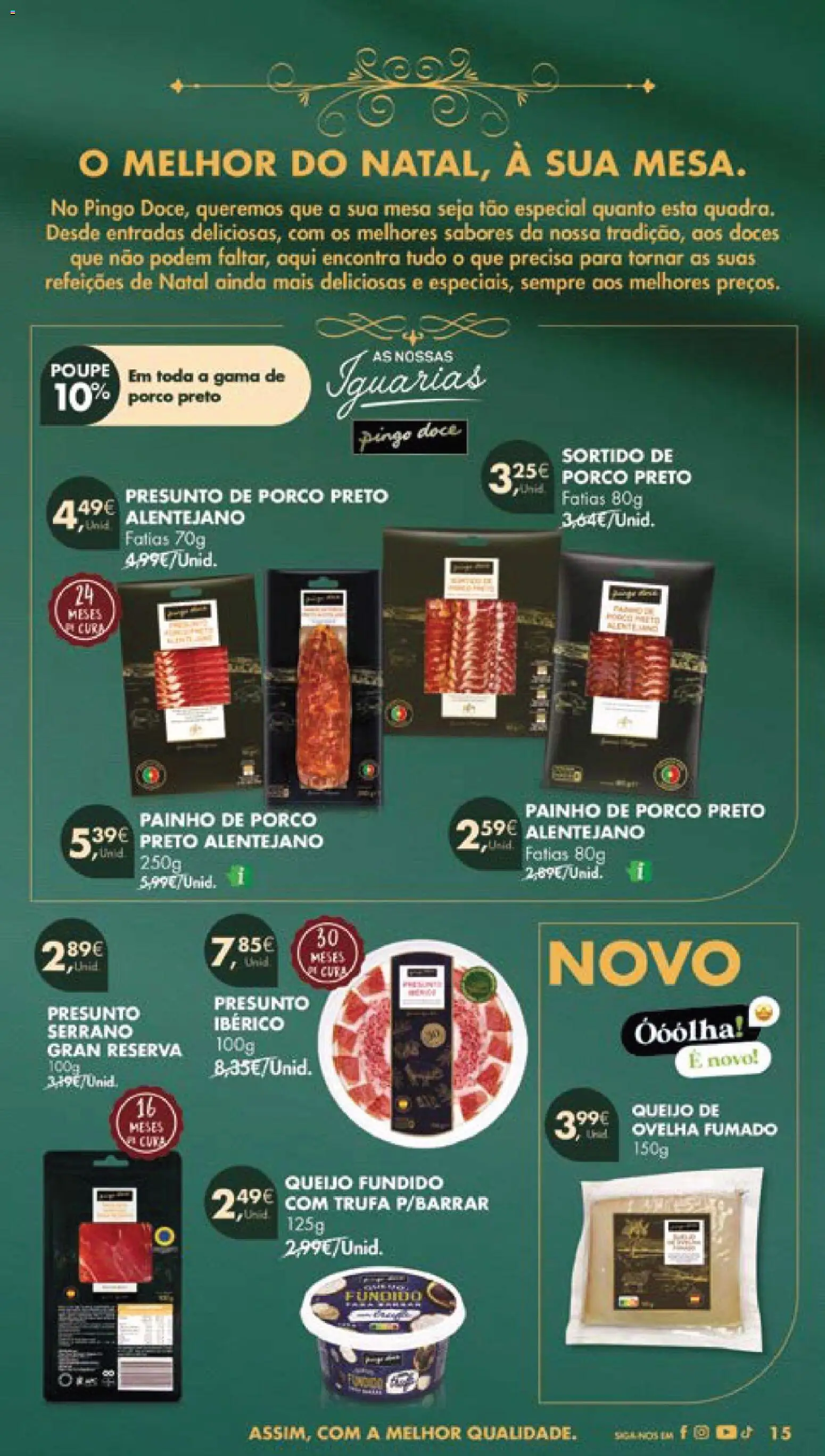 Pingo Doce folheto │ válido de 16.12.2025 | Página: 17 | Produtos: Mesa, Queijo, Presunto, Doces