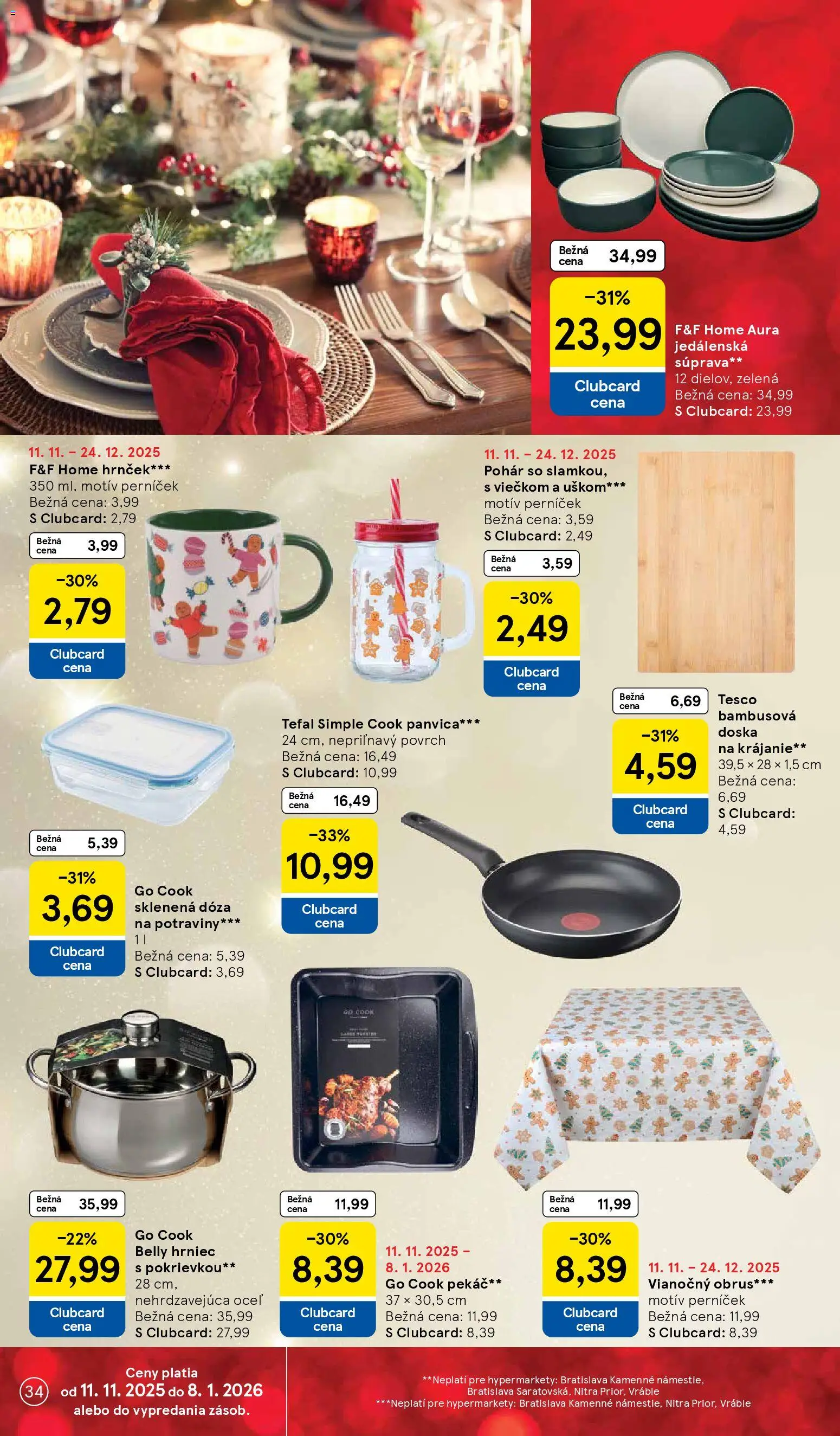 Nové Tesco akcie – leták je platný od 12.11.2025 | Strana: 34 | Produkty: Panvica, Tefal