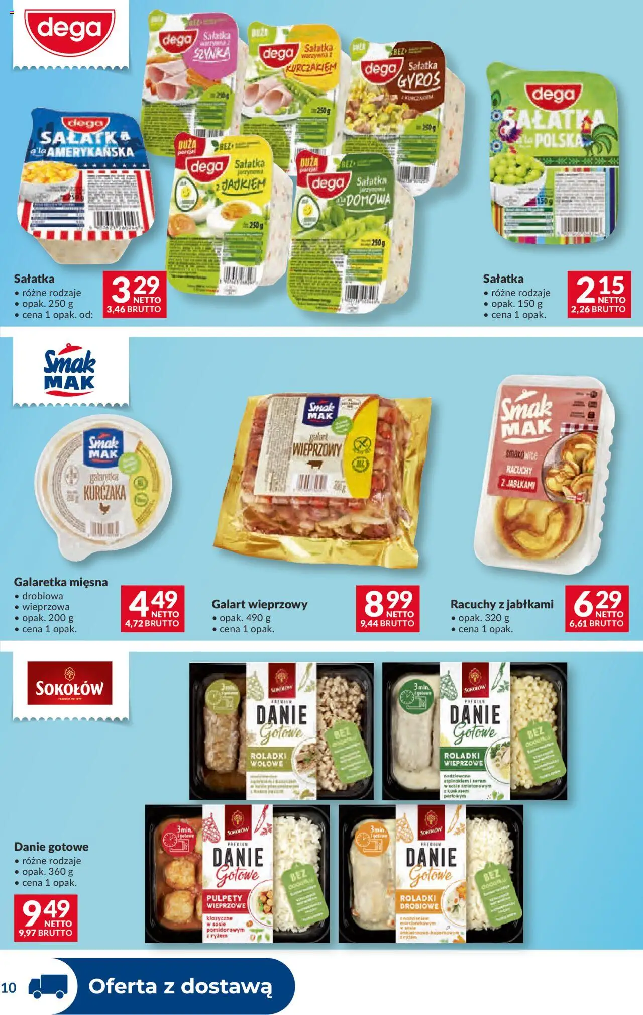 Makro Gazetka - Dystrybucja do sklepów od 16.09.2025 | Strona: 10 | Produkty: Galaretka, Sałatka gyros, Szynka, Sałatka