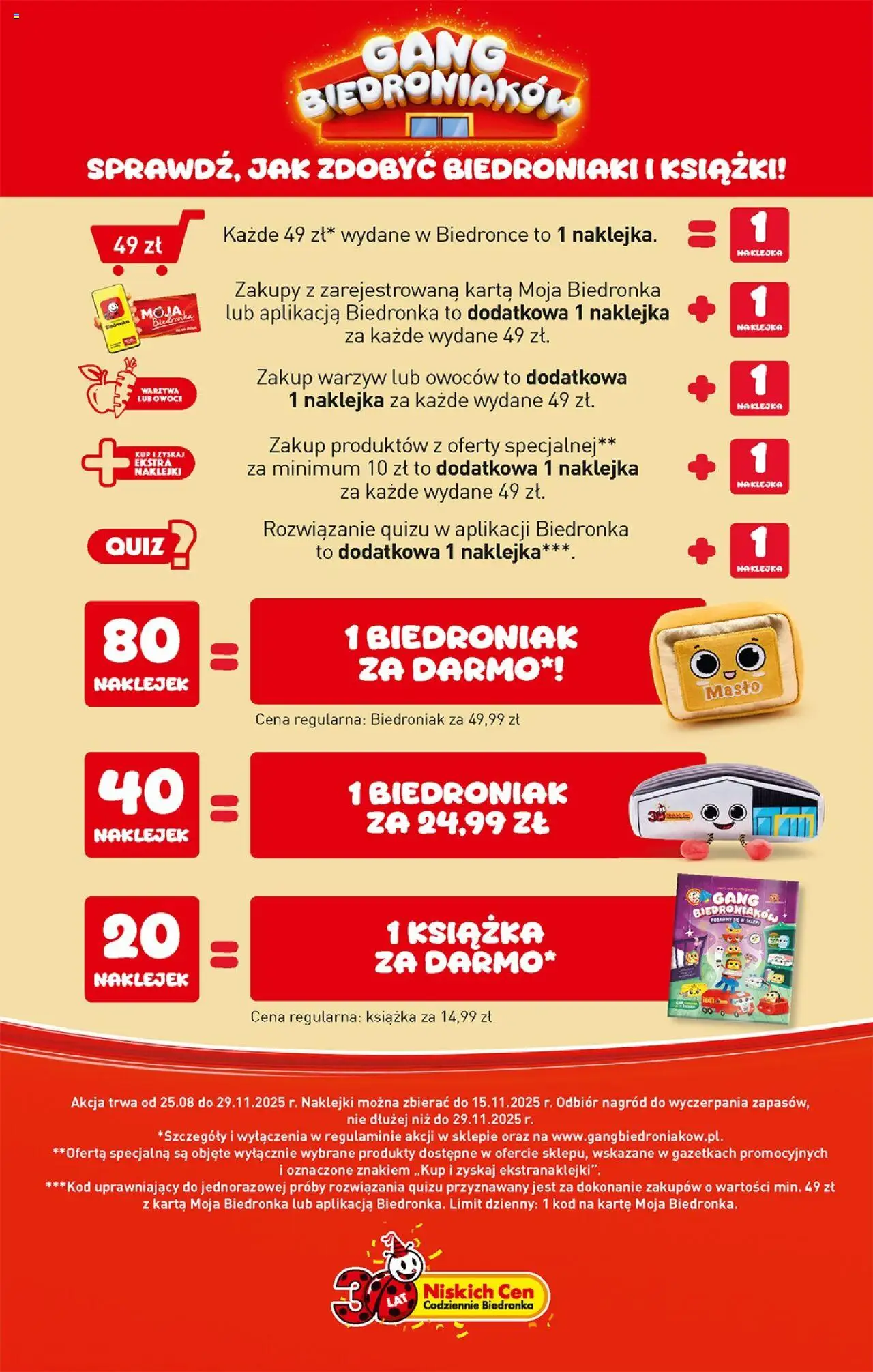 Biedronka gazetka od 25.08.2025 | Strona: 35 | Produkty: Karta, Książki, Naklejki, Masło