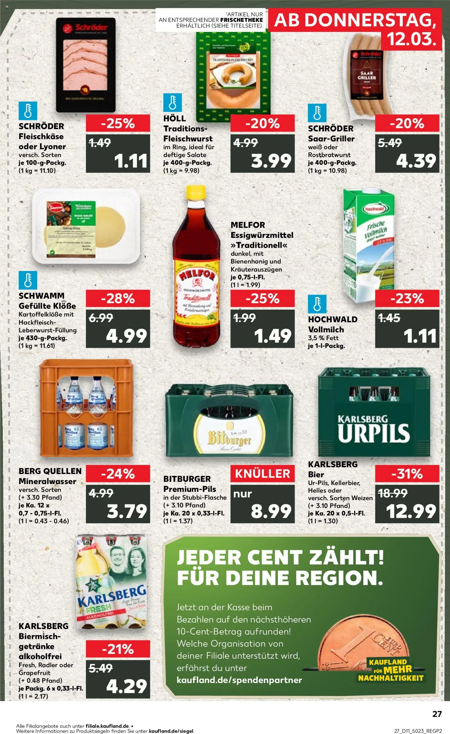 Kaufland Prospekt Völklingen	 – gültig ab 12.03.2026 | Seite: 27 | Produkte: Bitburger, Grapefruit, Griller, Hackfleisch