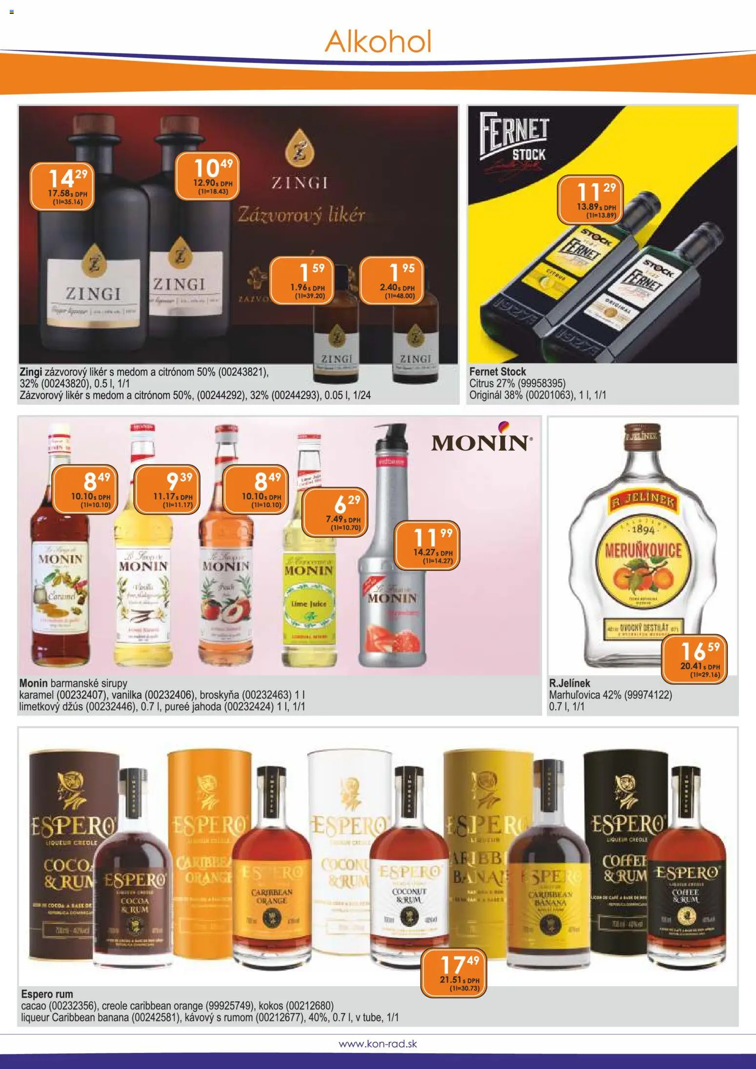 Nové KON - RAD akcie – leták je platný od 01.12.2025 | Strana: 17 | Produkty: Džús, Fernet, Fernet Stock, Destilát