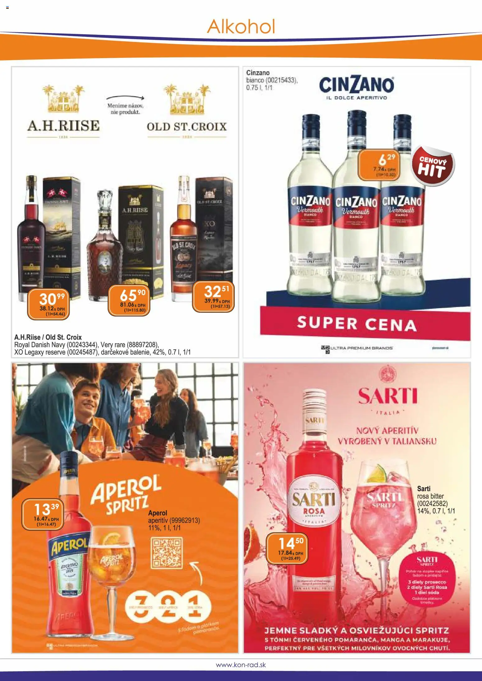 Nové KON - RAD akcie – leták je platný od 01.04.2026 | Strana: 6 | Produkty: Prosecco, Aperitív, Alkohol, Aperol