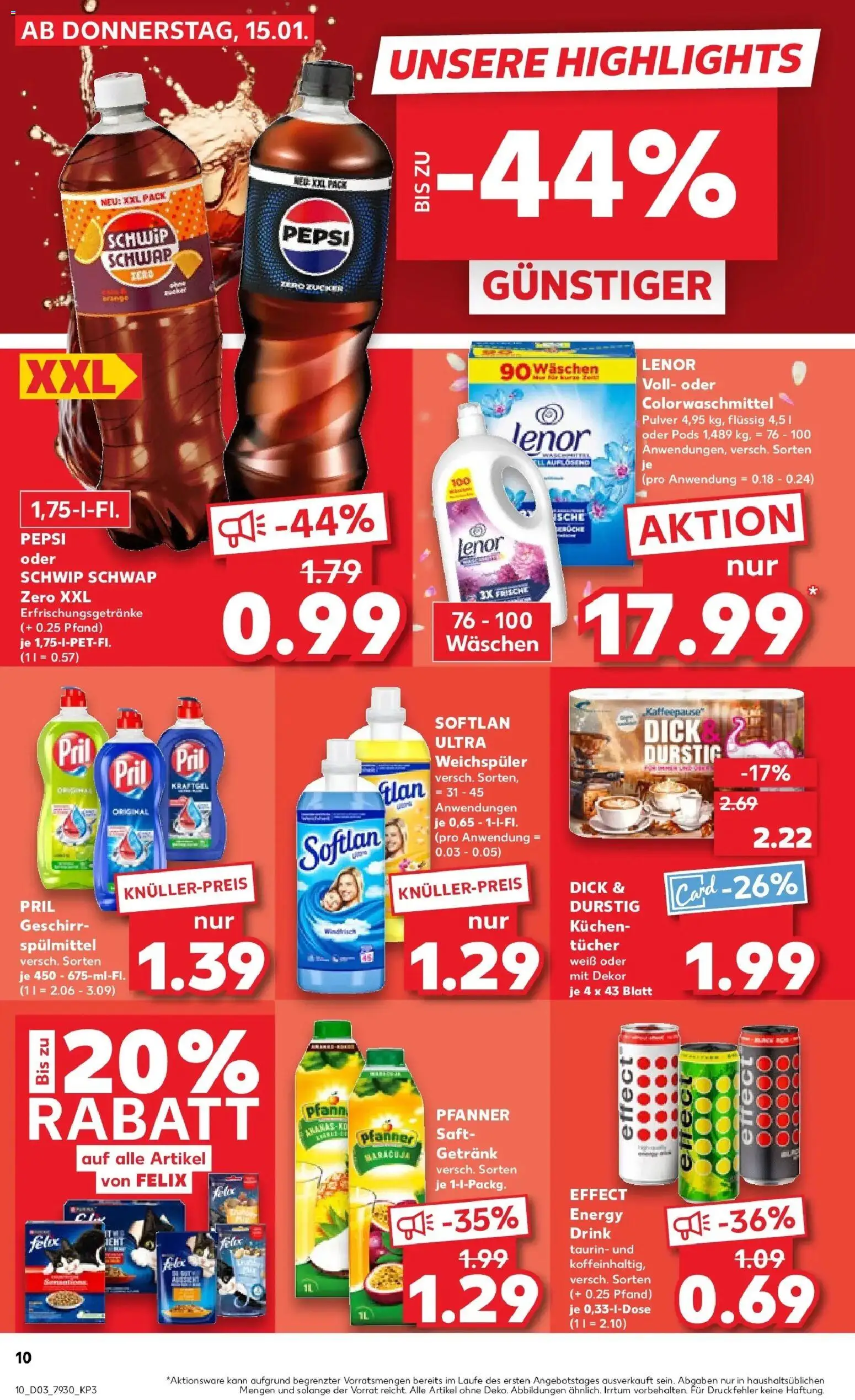 Kaufland prospekt Lüneburg	 – gültig ab 15.01.2026 | Seite: 10 | Produkte: Energy, Zucker, Saft, Pril